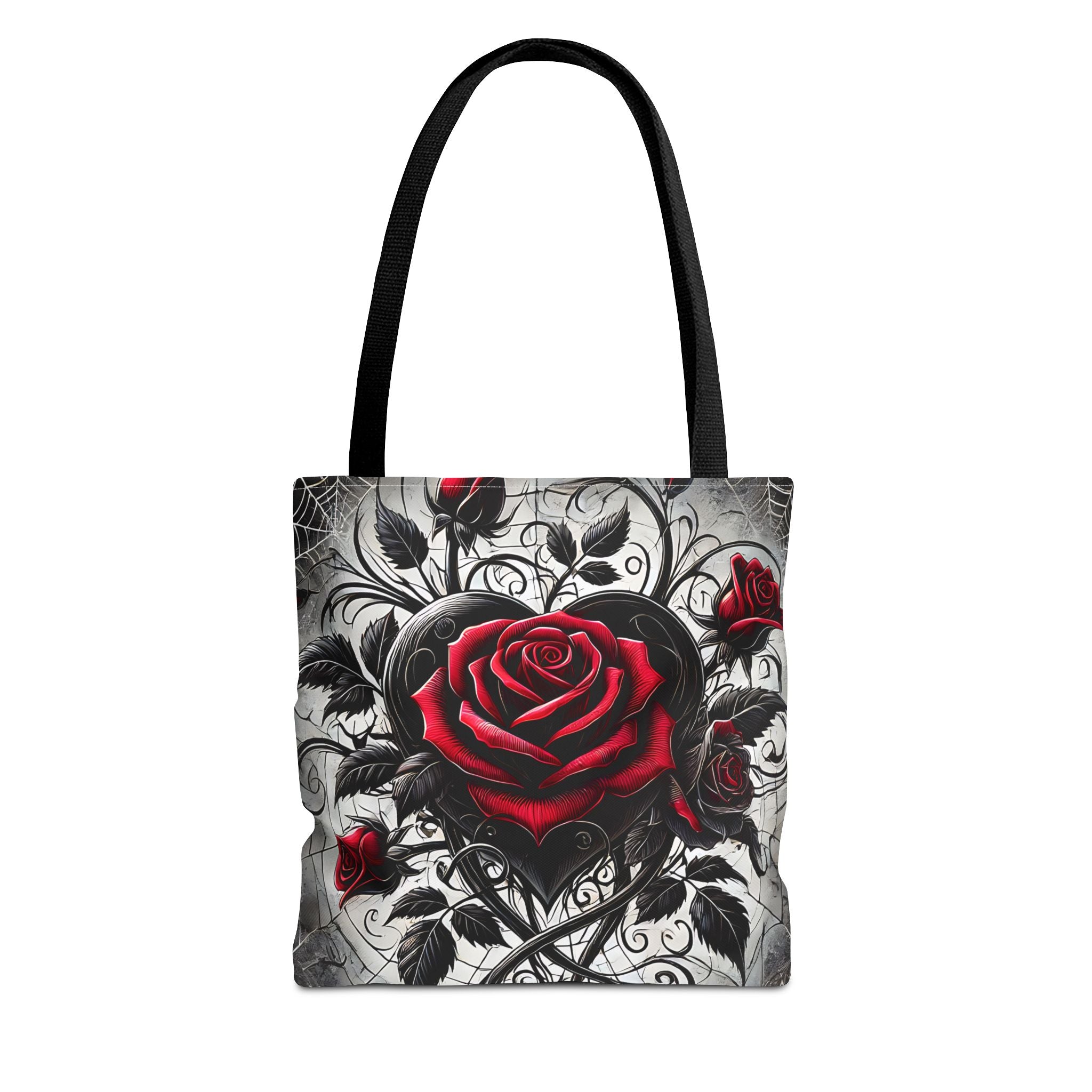 Gothic Heart & Roses Tote Bag