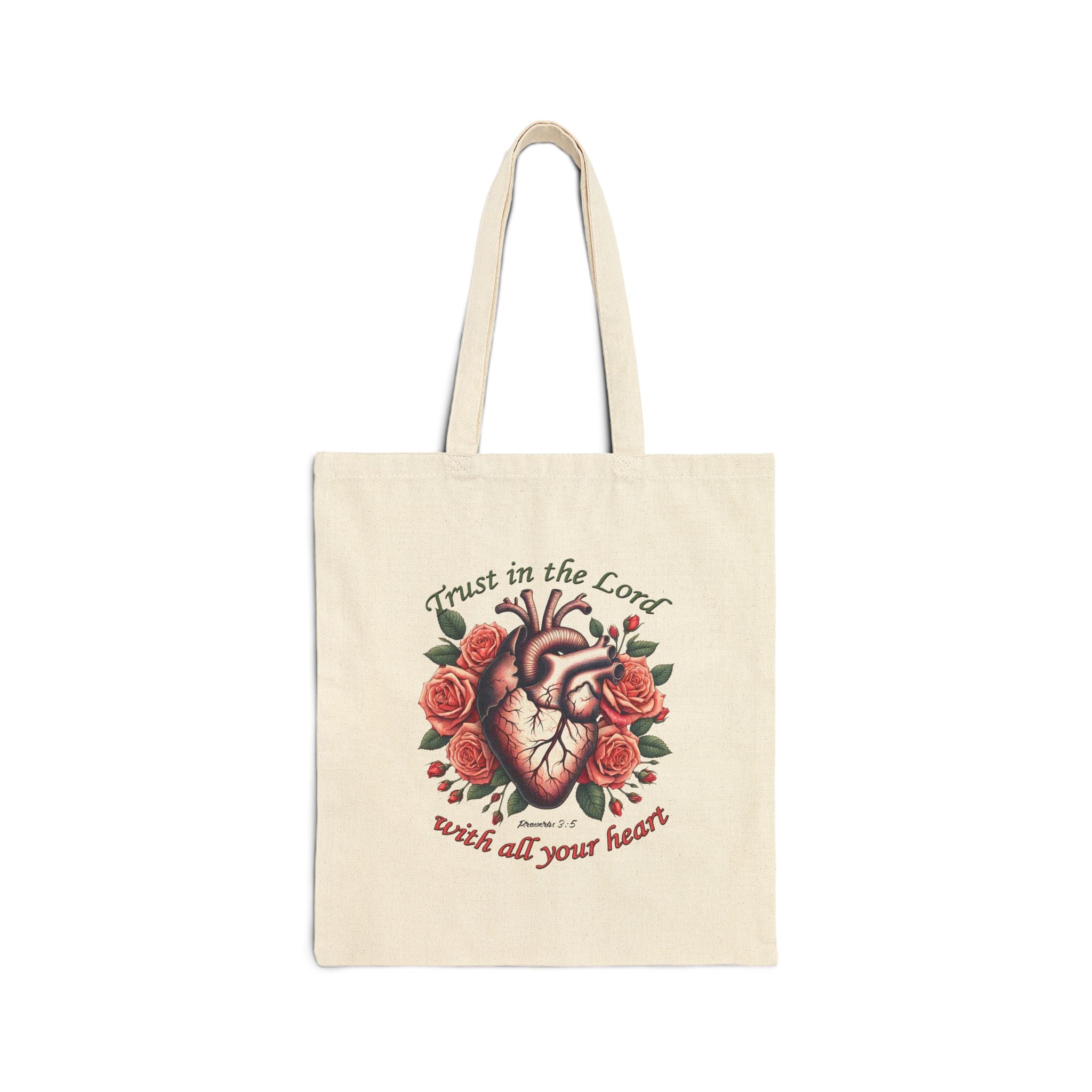 Trust In The Lord Scripture Cotton Canvas Tote Bag