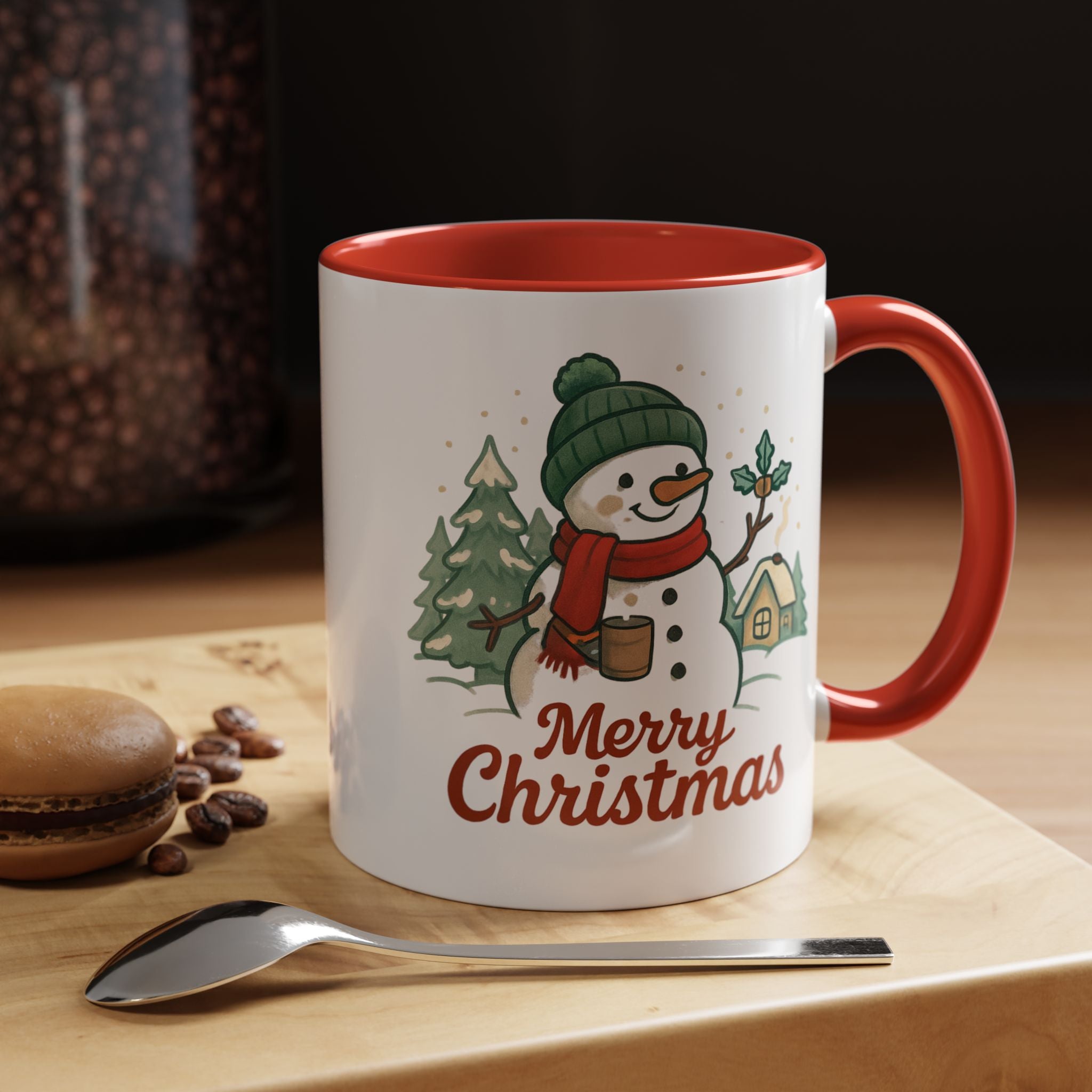 Festive Christmas Coffee Mug, Winter Holiday Gift, Merry Christmas Mug, Snowman Design Drinkware, Cozy Seasonal Cup