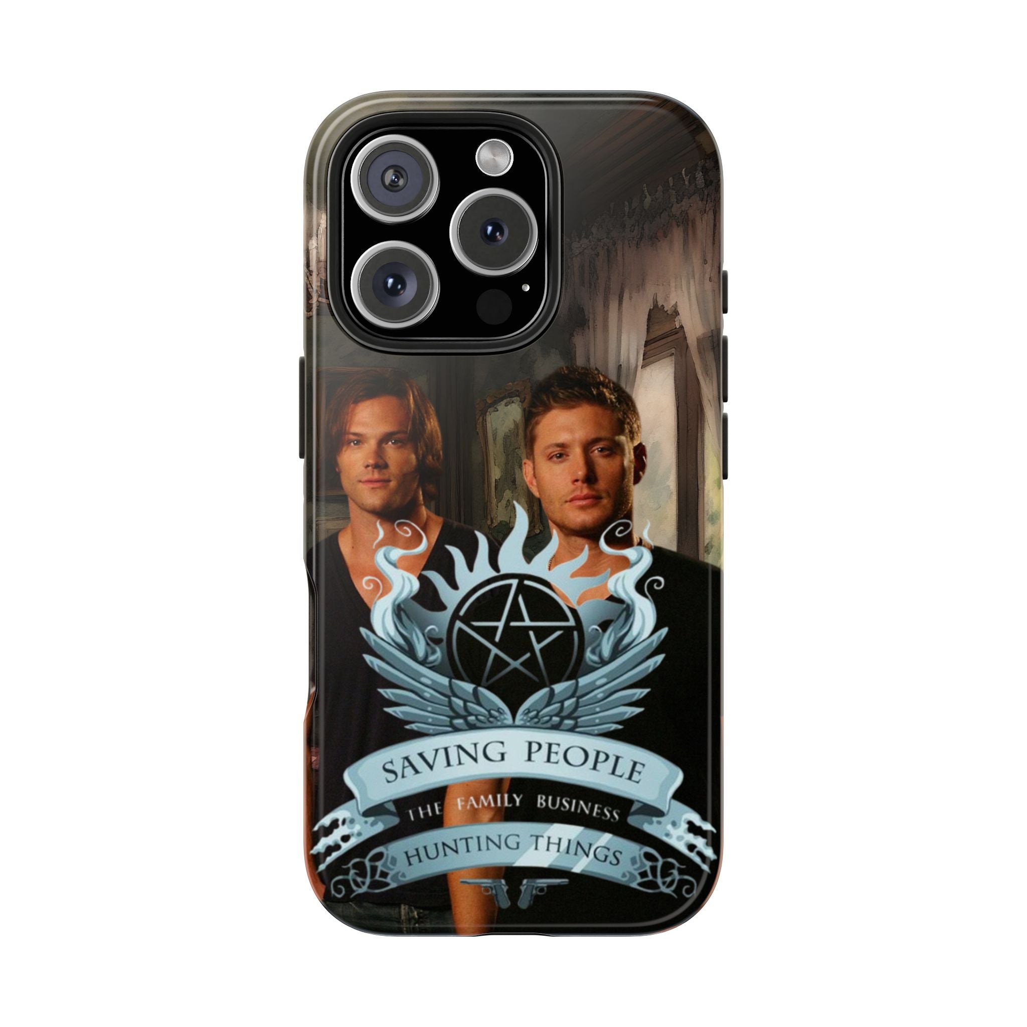 Supernatural-Inspired Tough Phone Case - Winchester Saving People, Hunting Things Design