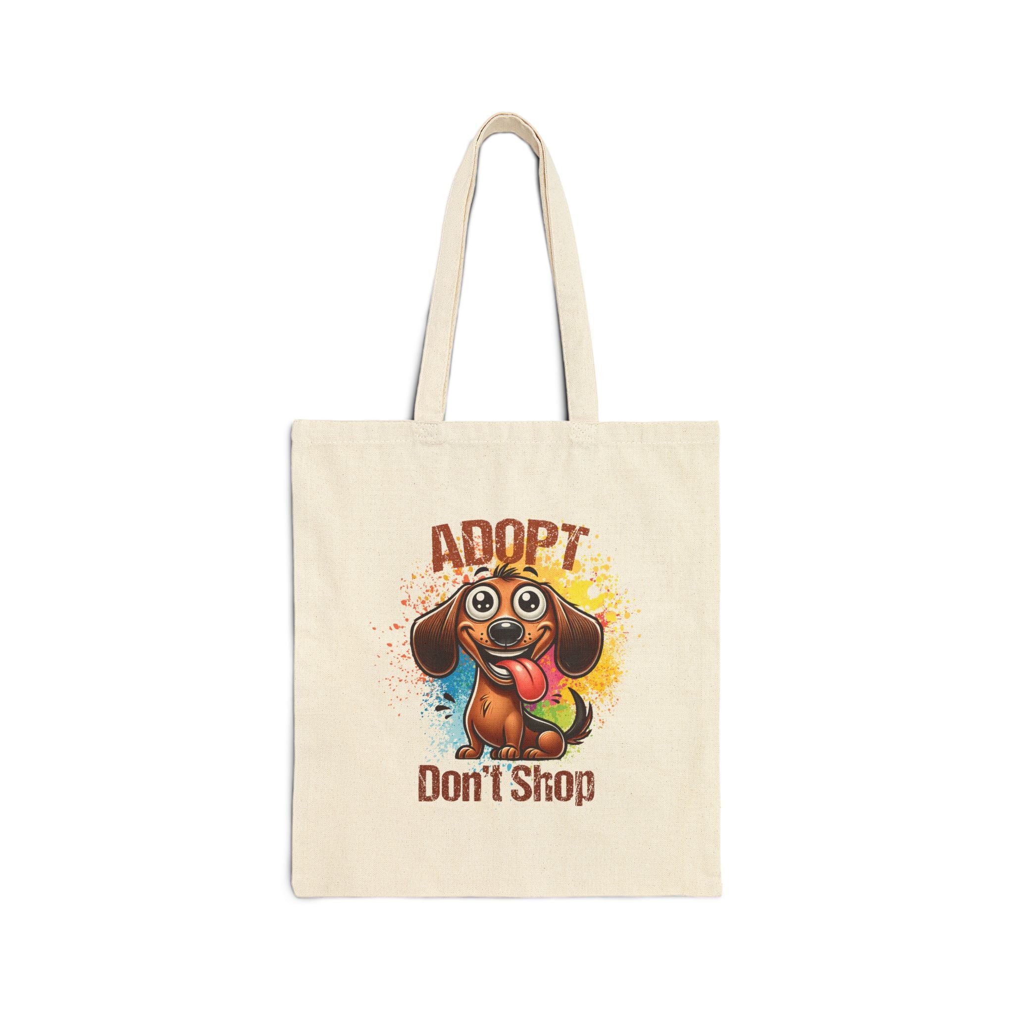 Adopt Don't Shop Cotton Canvas Tote Bag