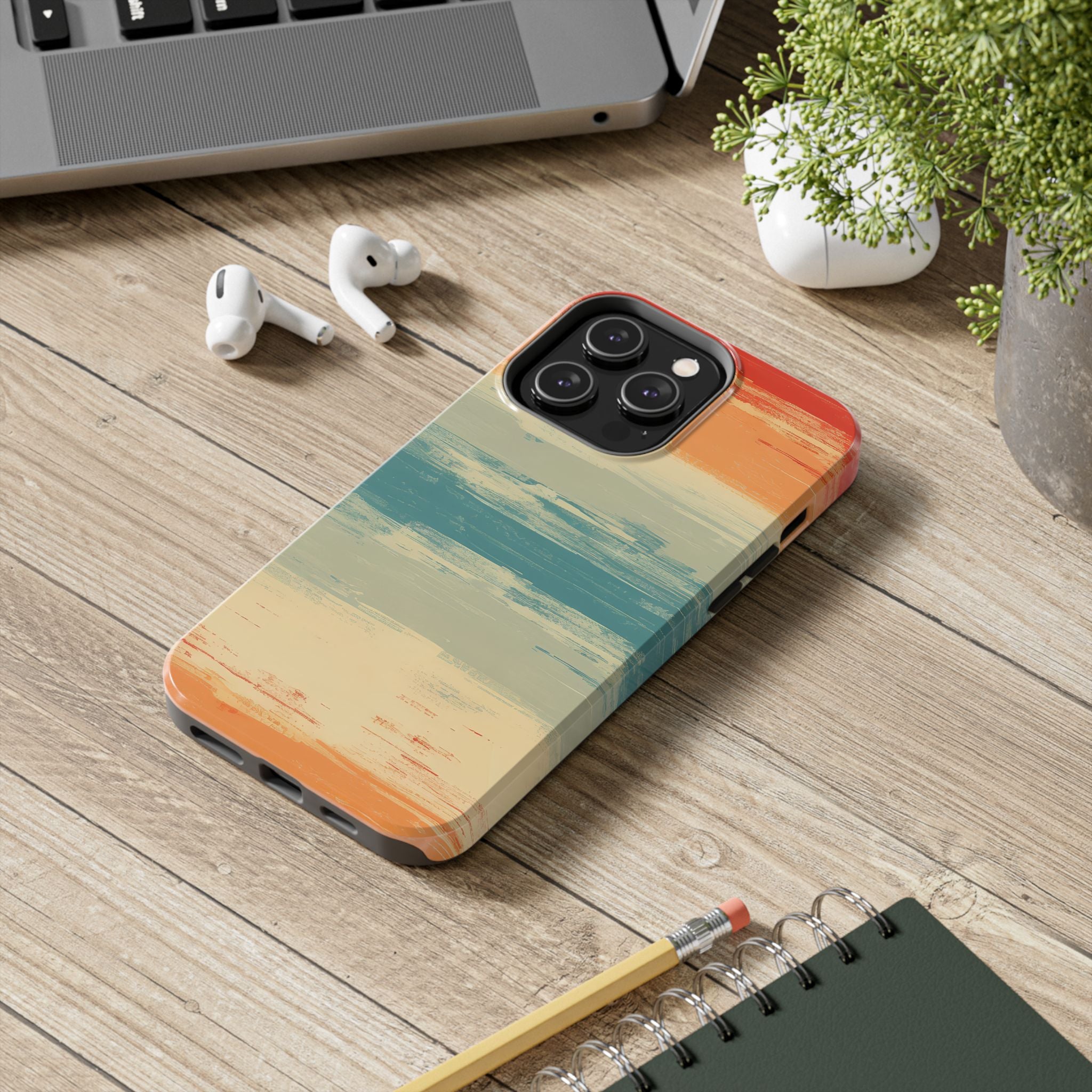 Stylish Tough Phone Case Impact Resistant Abstract Color Block Design For iPhone Samsung Cover