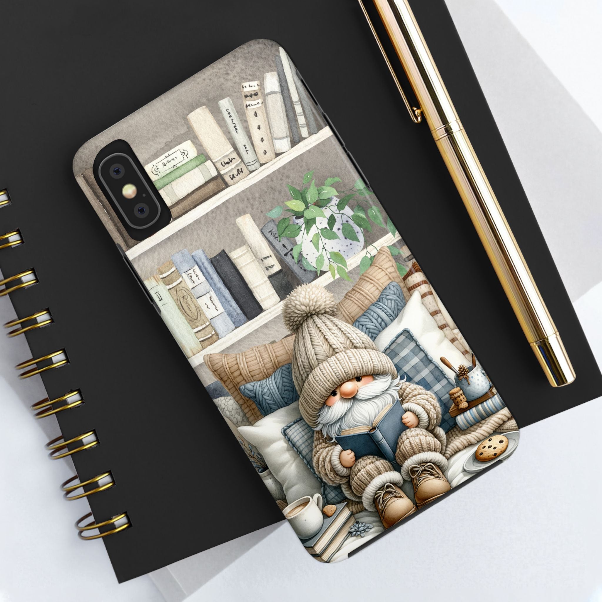 Bookish Cozy Gnome Tough Phone Case - Perfect for Book Lovers