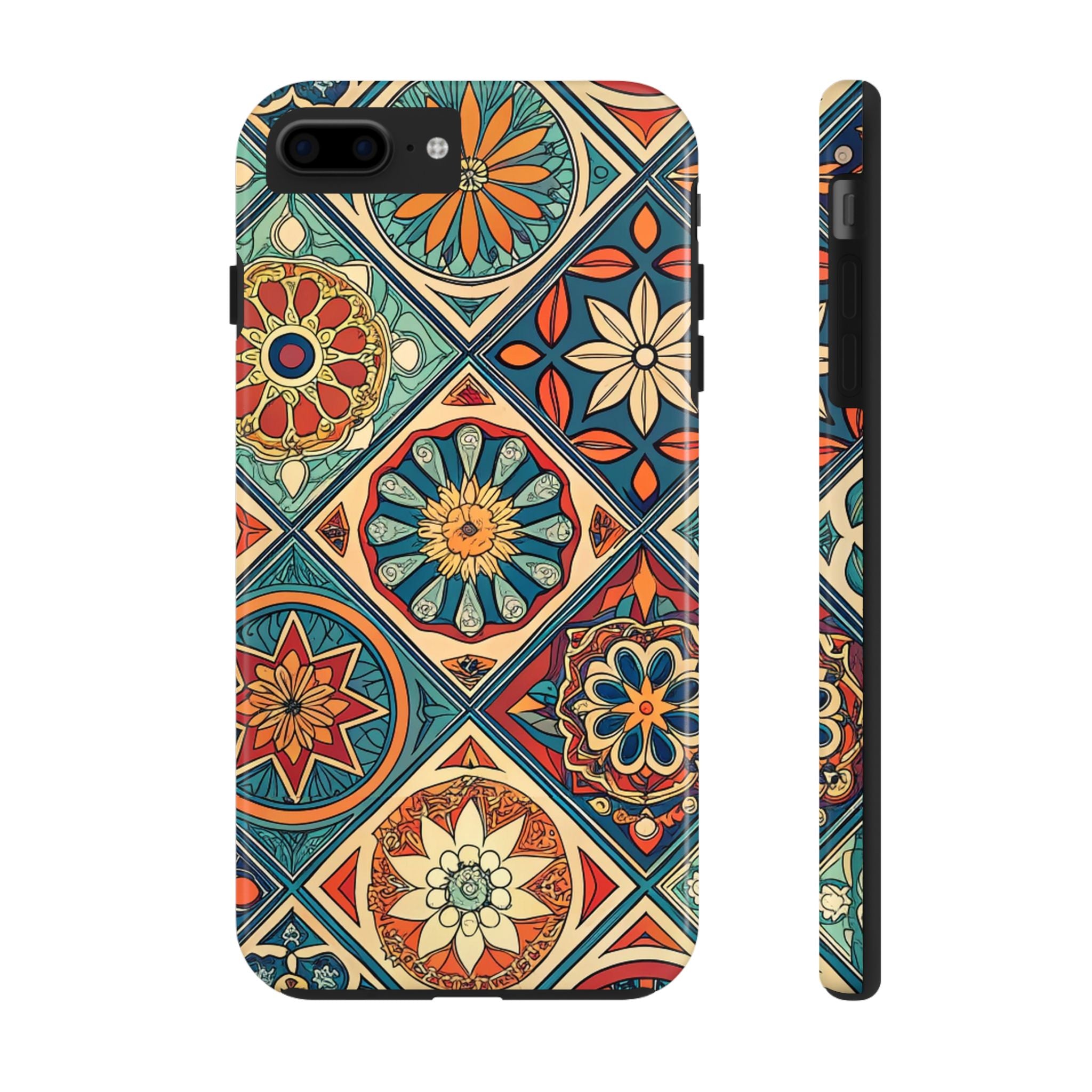 Vibrant Floral Tough Impact Resistant Phone Case Stylish & Durable Protection Bohemian Design iPhone Samsung Cover