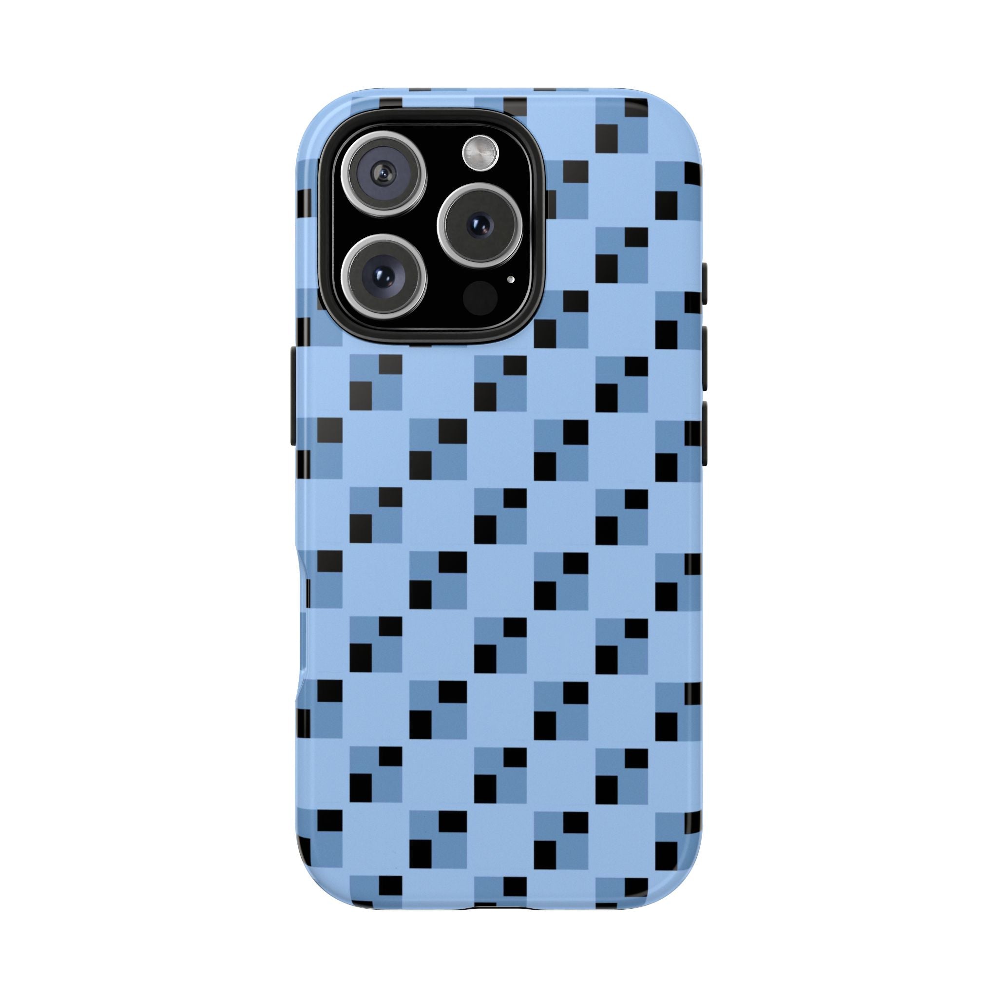 Stylish Tough Impact Resistant Phone Case Blue Checker Pattern for Maximum Protection iPhone Samsung Cover