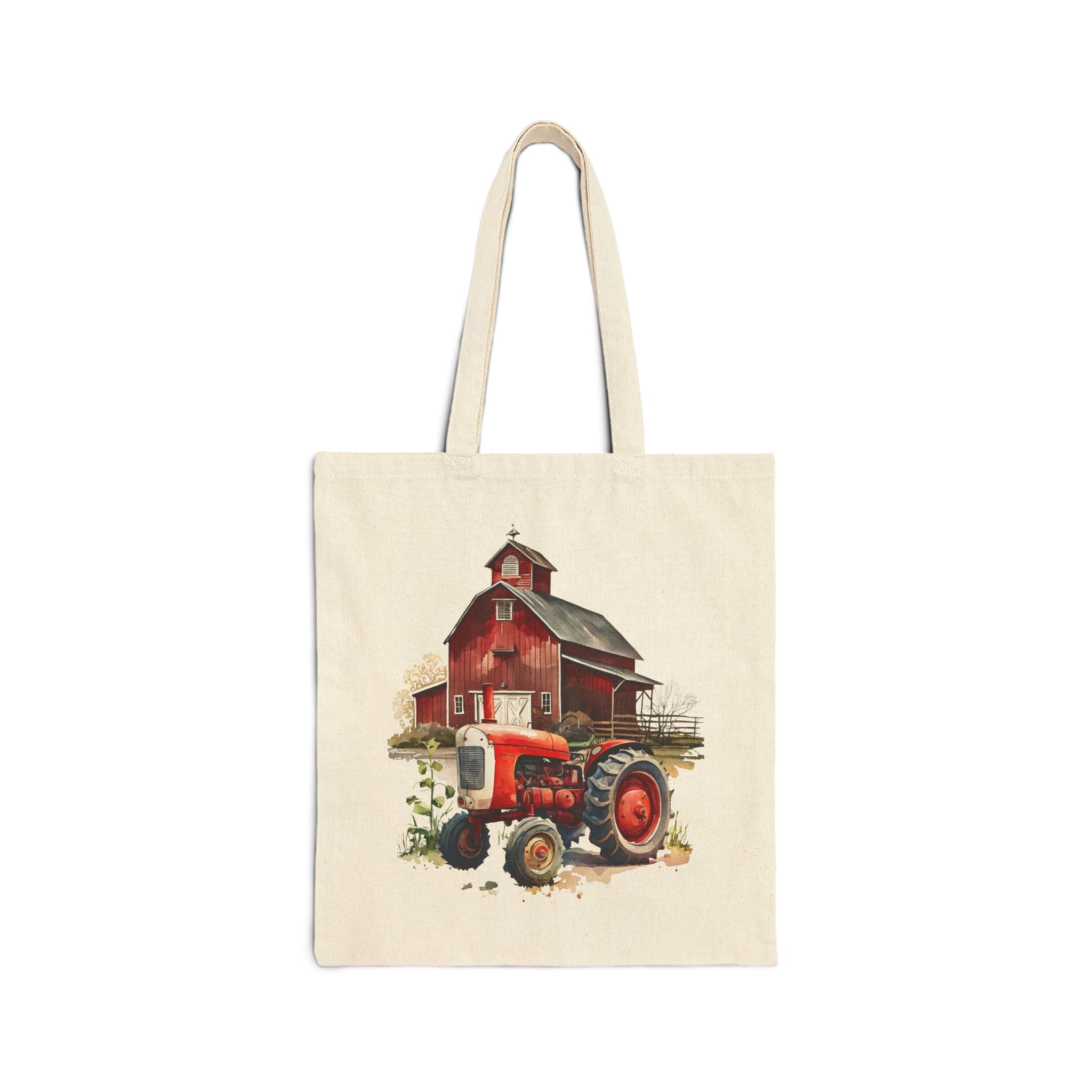 Tractor & Barn Cotton Canvas Tote Bag