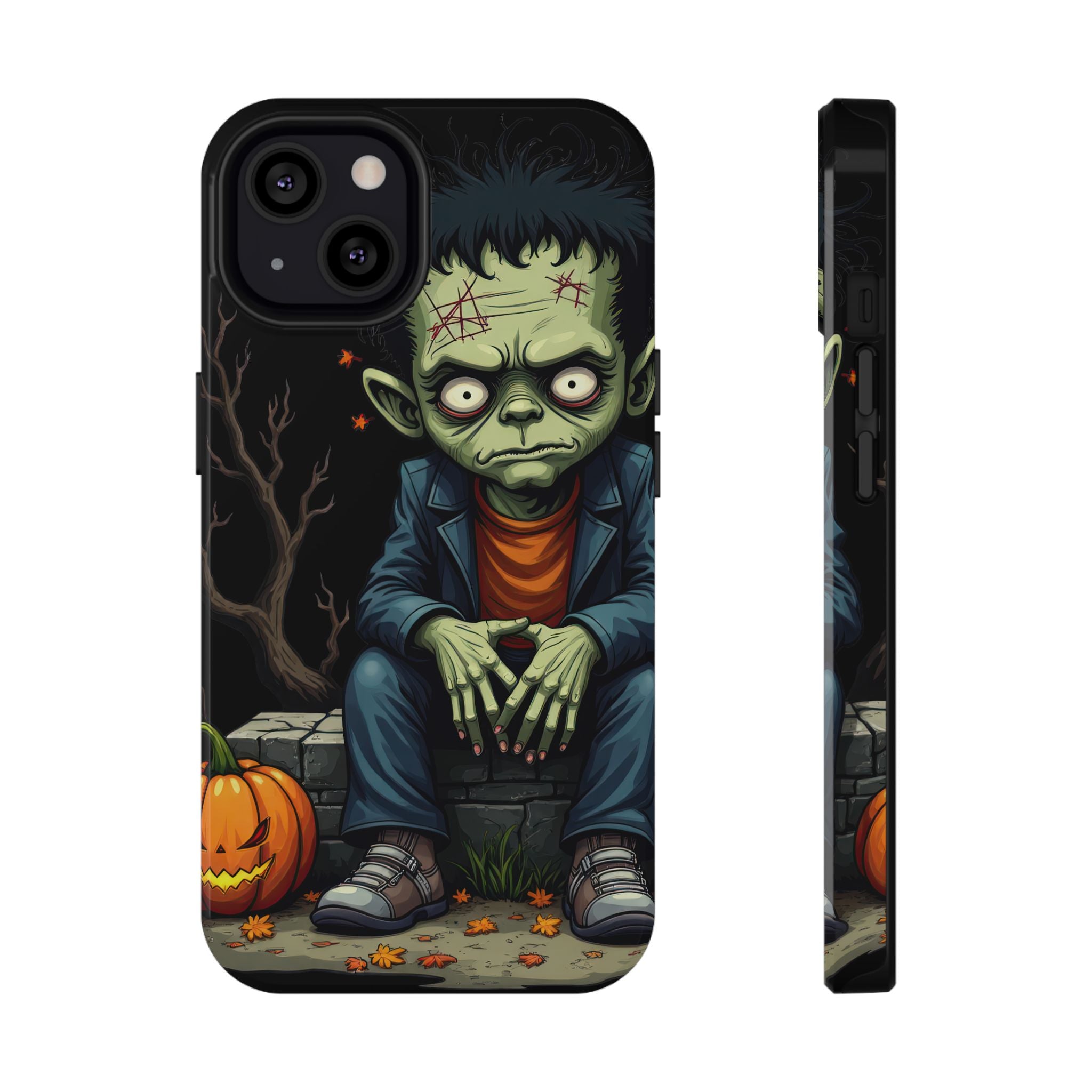 Halloween Monster Phone Case, Scary Phone Cover, Frankenstein Design, Impact-Resistant Cell Case, Spooky Gift Idea