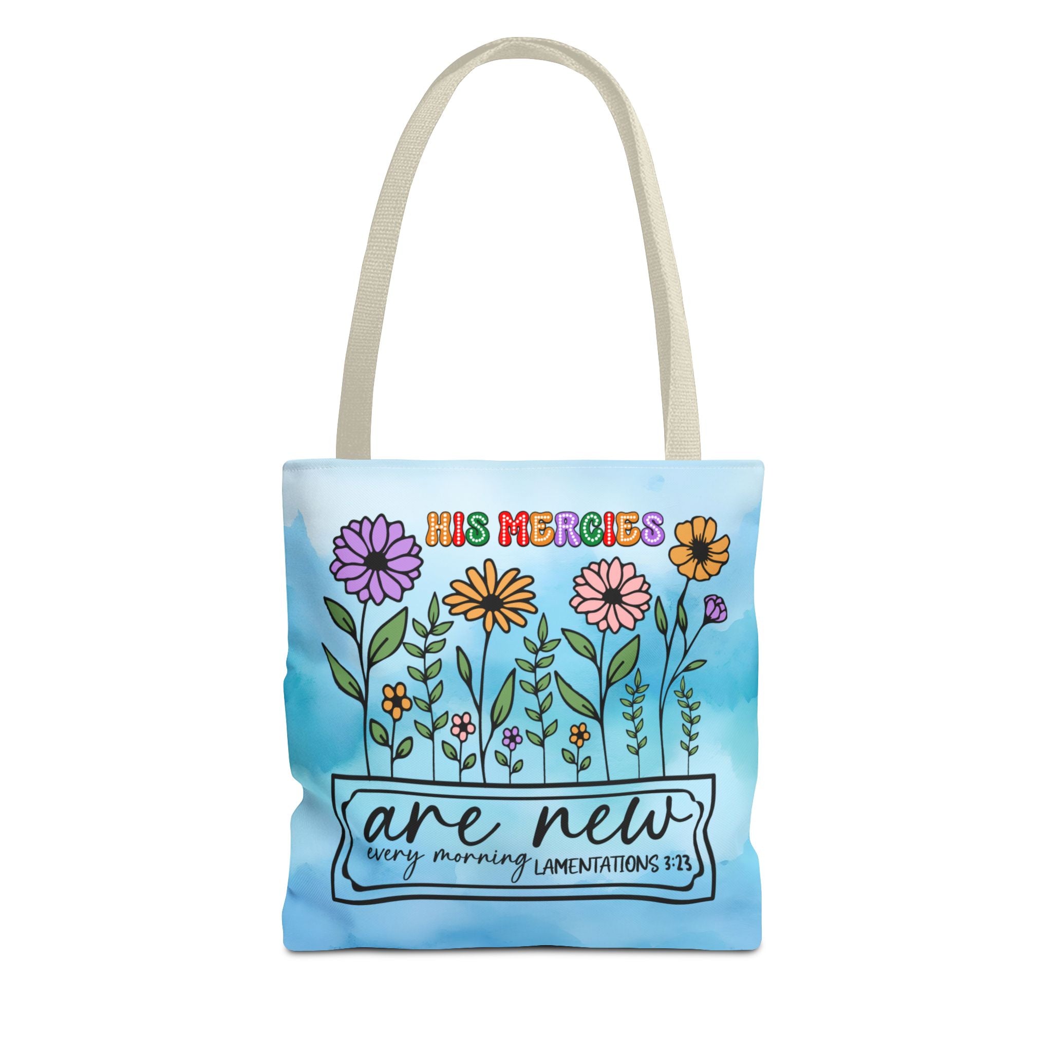 Scripture Blue Tie Dye Tote Bag