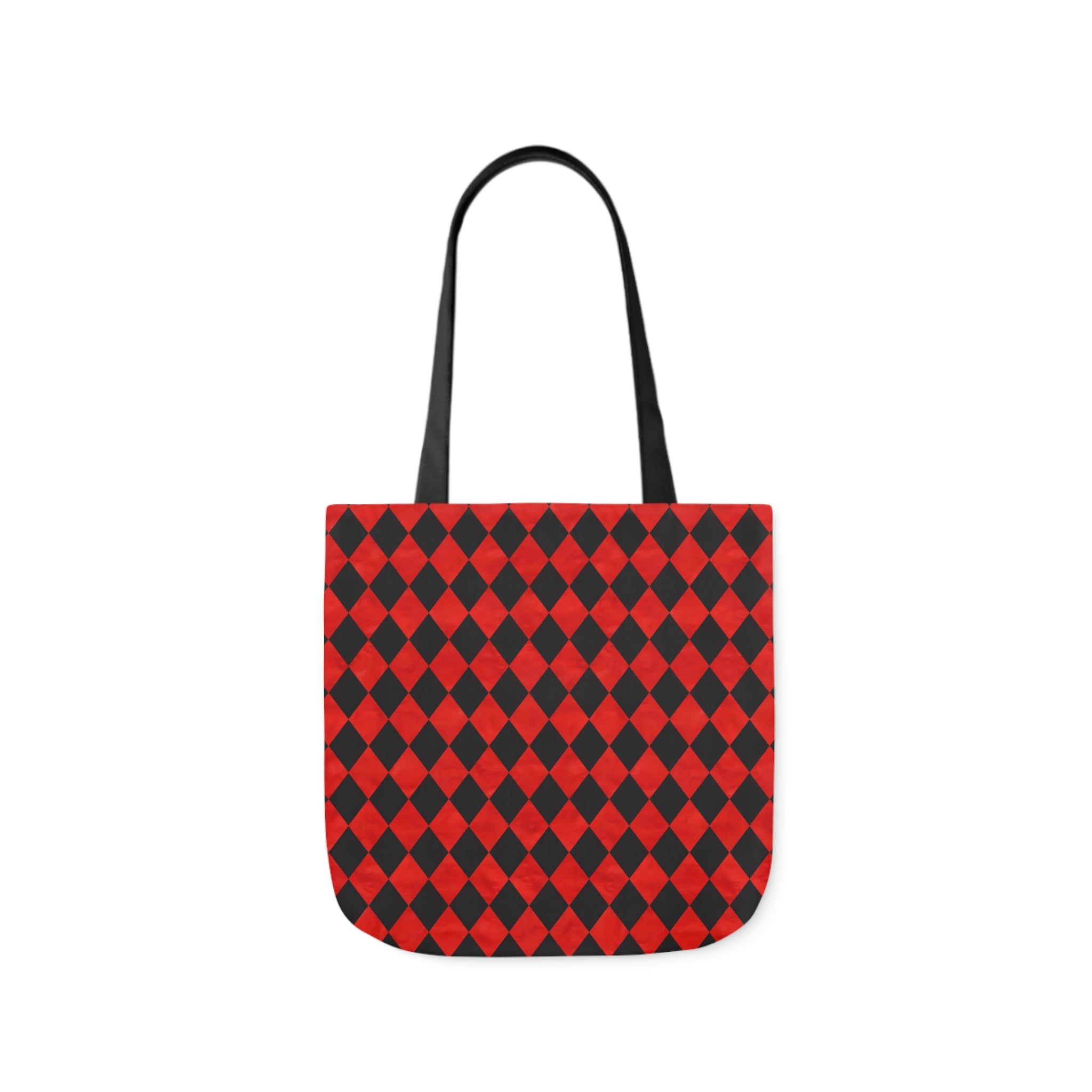 Red & Black Diamond Canvas Tote Bag