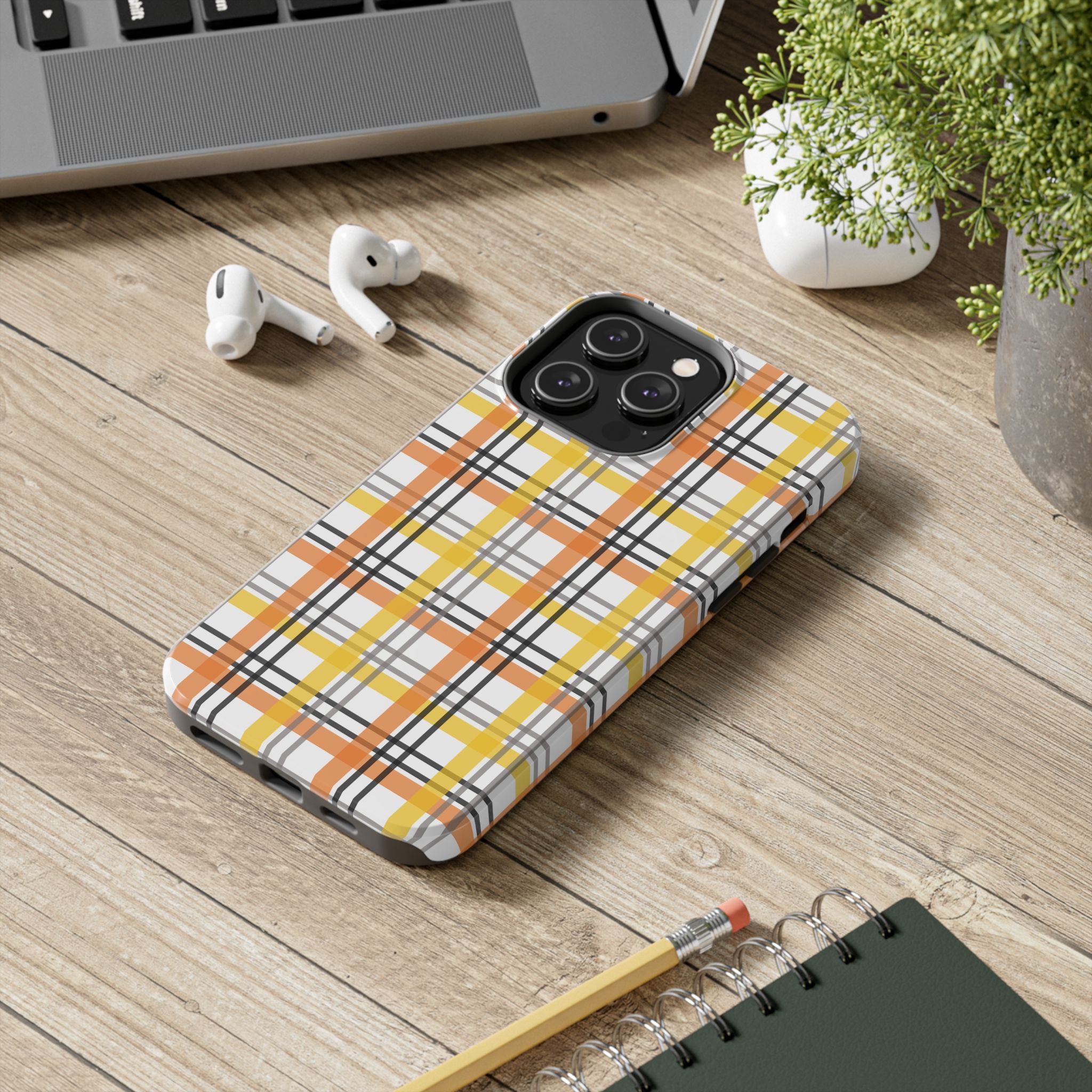Plaid Tough Impact Resistant Phone Case Durable & Stylish Smartphone Protection iPhone Samsung