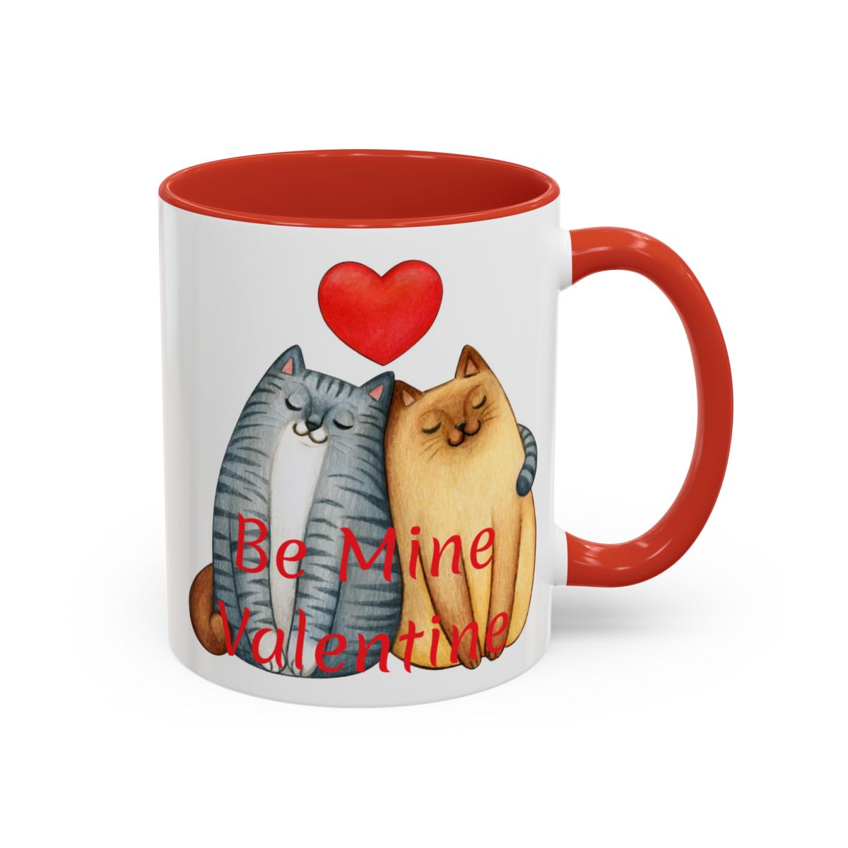 Be Mine Valentine Cat Accent Coffee Mug