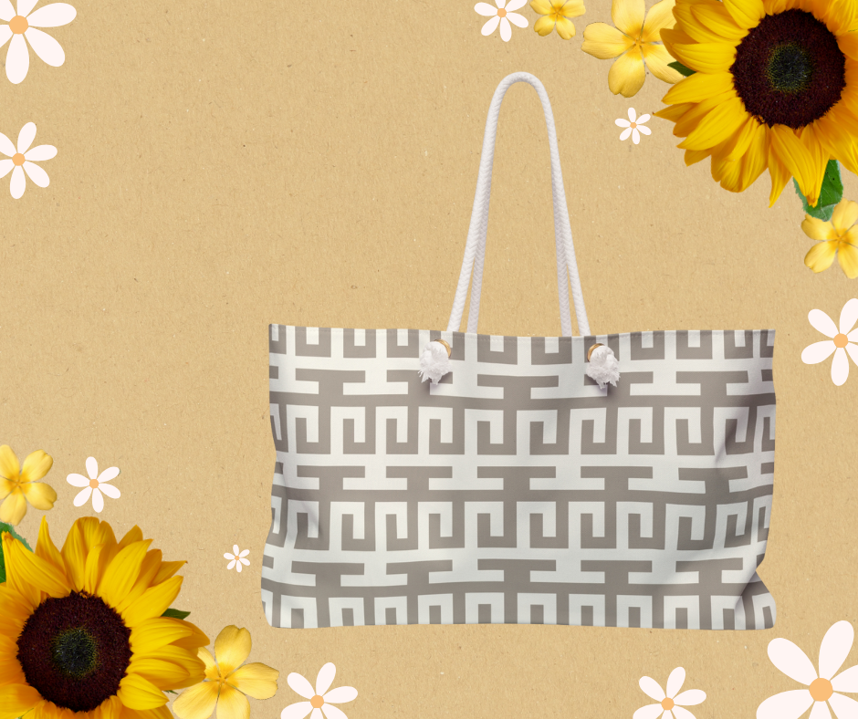 Stylish Geometric Extra Large Tote Bag for Travel & Everyday Use