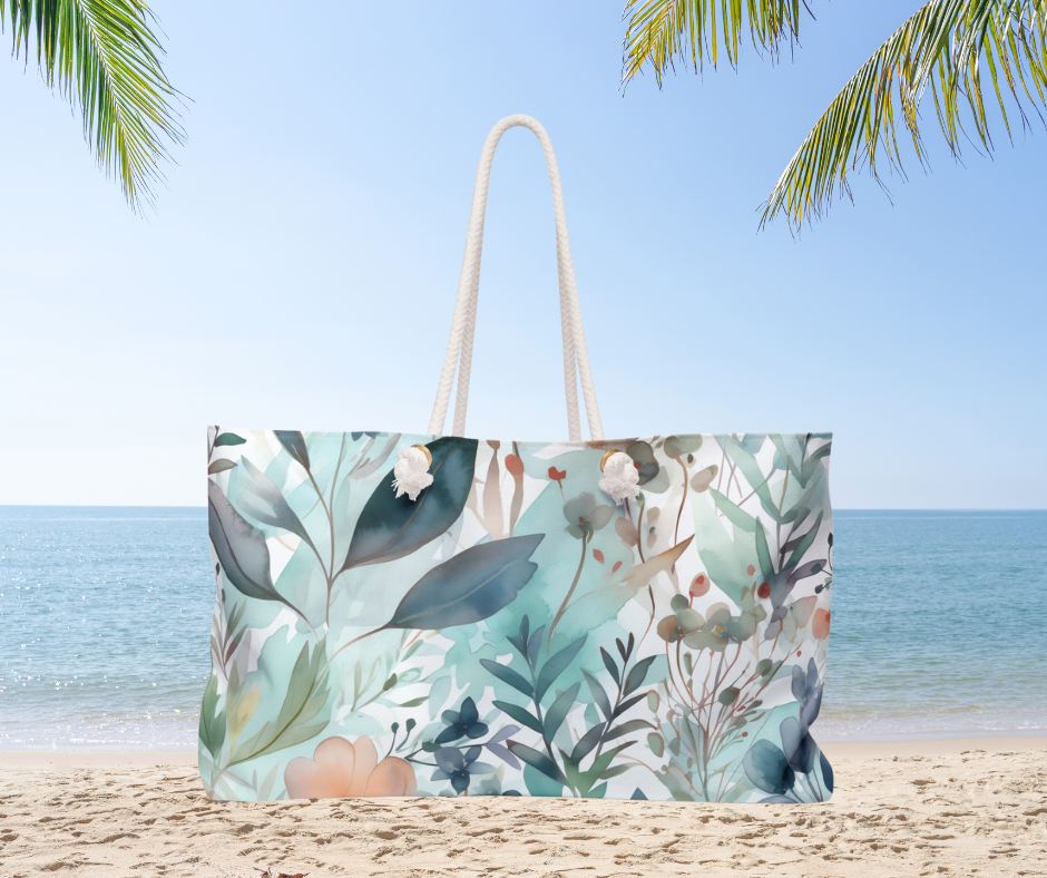 Floral Extra Large Tote Bag Stylish Travel Tote for Weekend Summer Beach Getaways