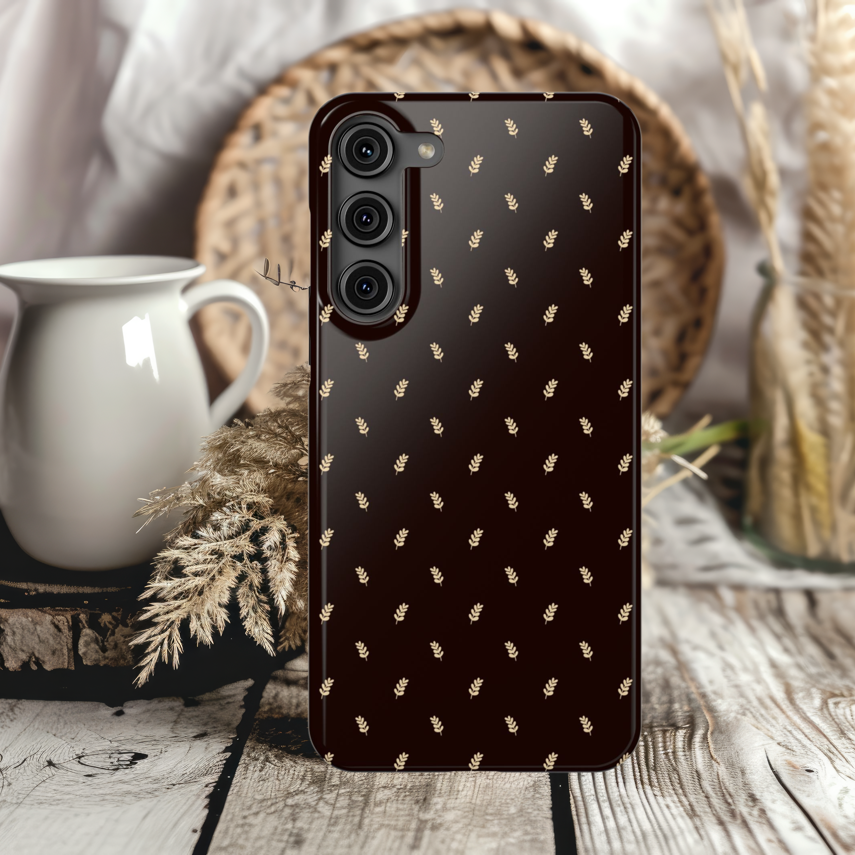 Elegant Floral Fall Look Slim Case for iPhone Samsung Stylish Phone Protection
