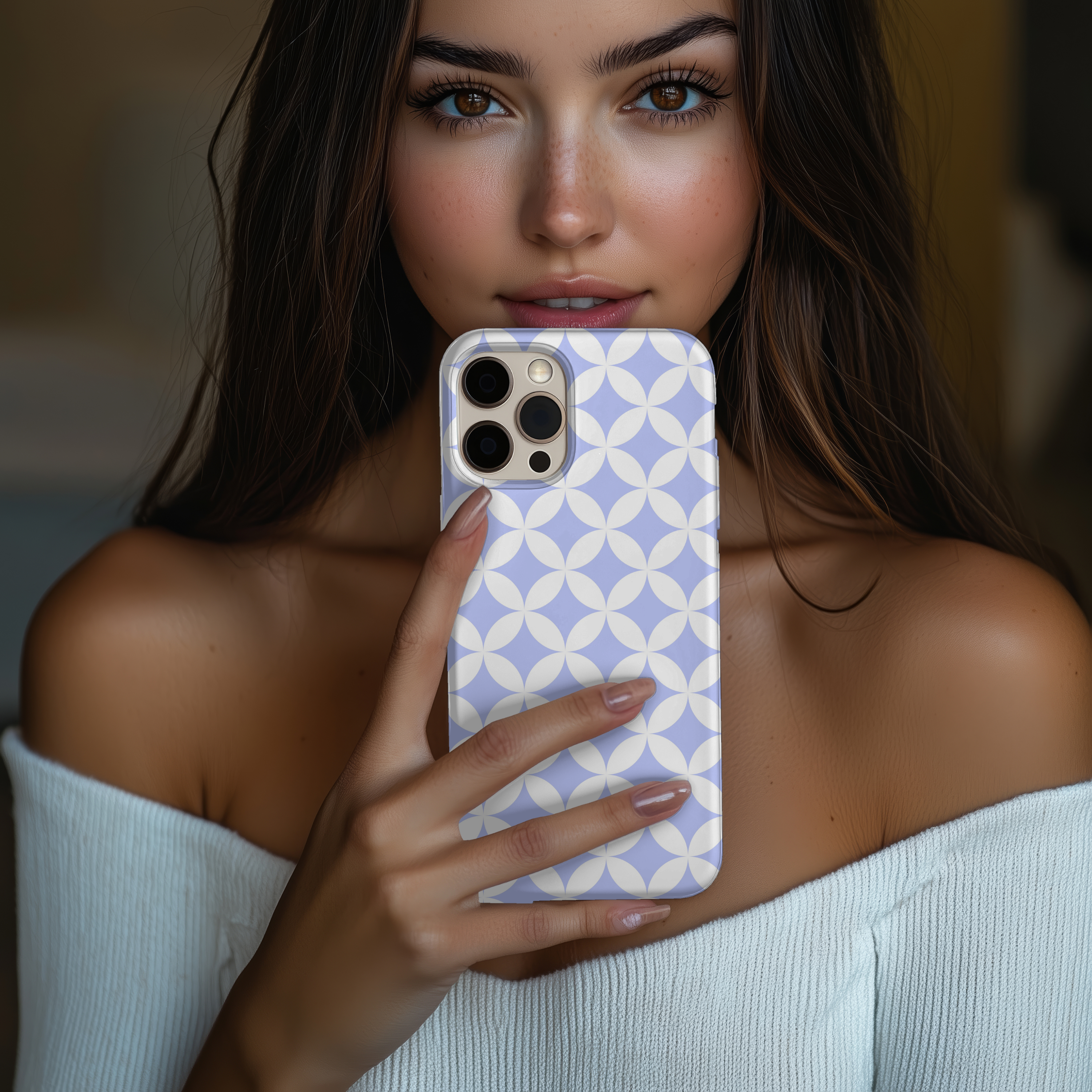 Chic Floral Lavender Slim iPhone Samsung Case Elegant Pattern Cover