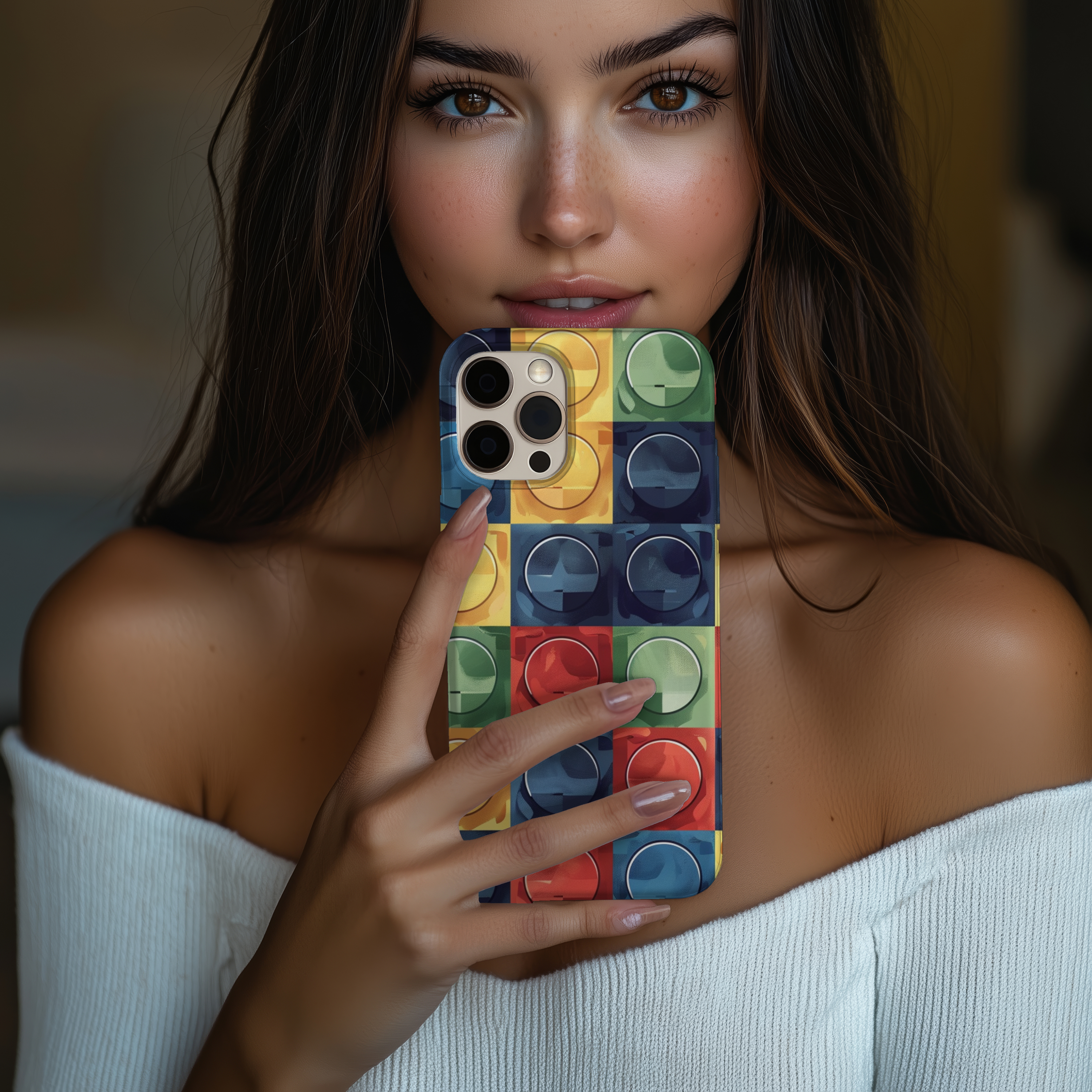 Colorful Lego Block Pattern Tough Impact Resistant iPhone Samsung Case Durable Protection for Every Lego Lover