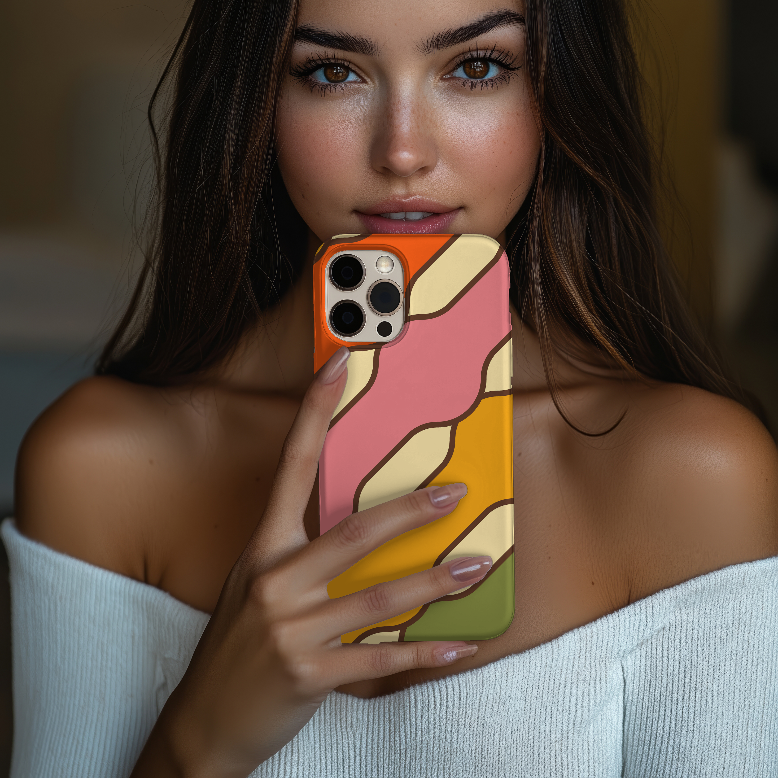 Retro Wave Tough Impact Resistant iPhone Samsung Case Colorful, Durable Protection