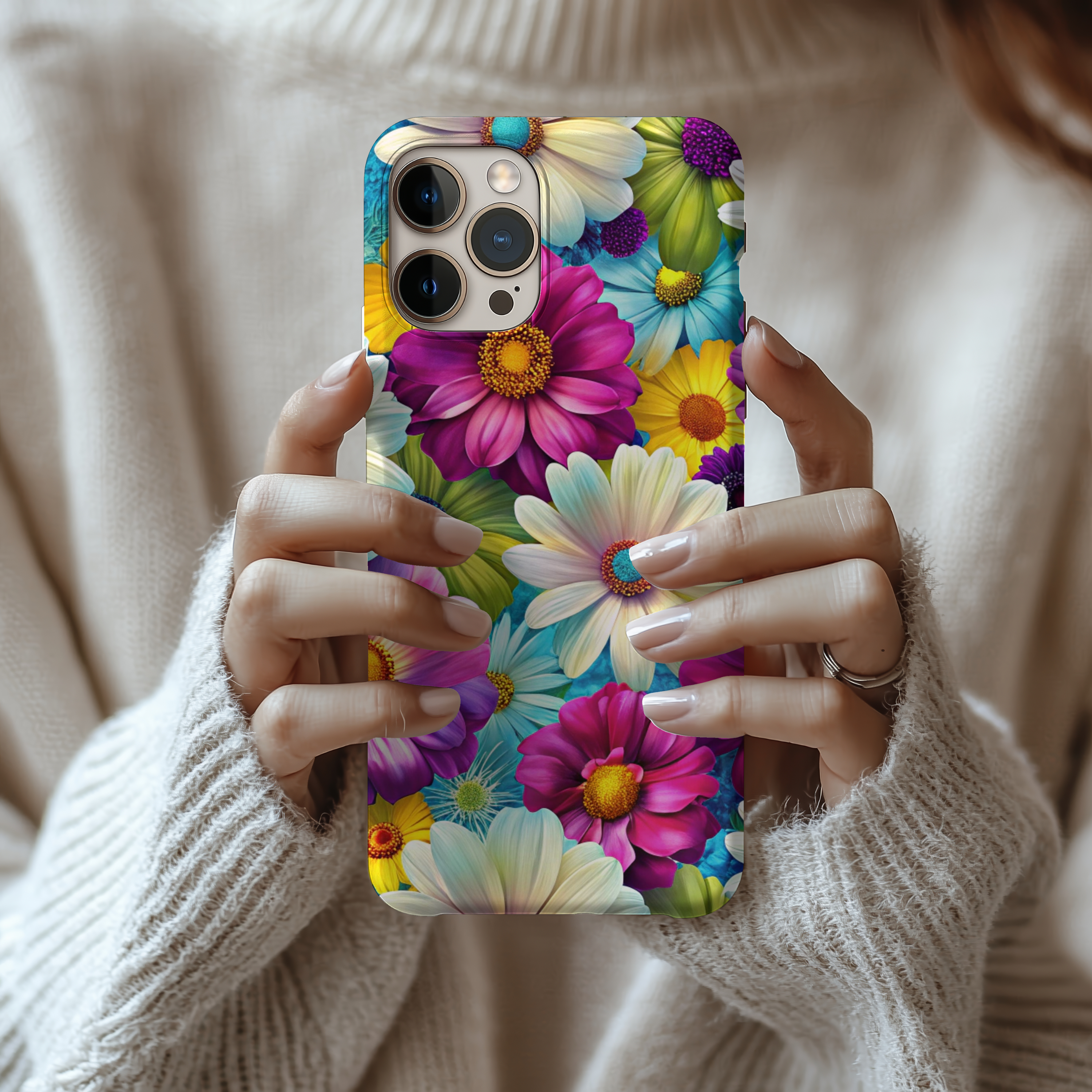 Vibrant Bright Floral Tough iPhone Samsung Case Durable Protection with Colorful Flower Design