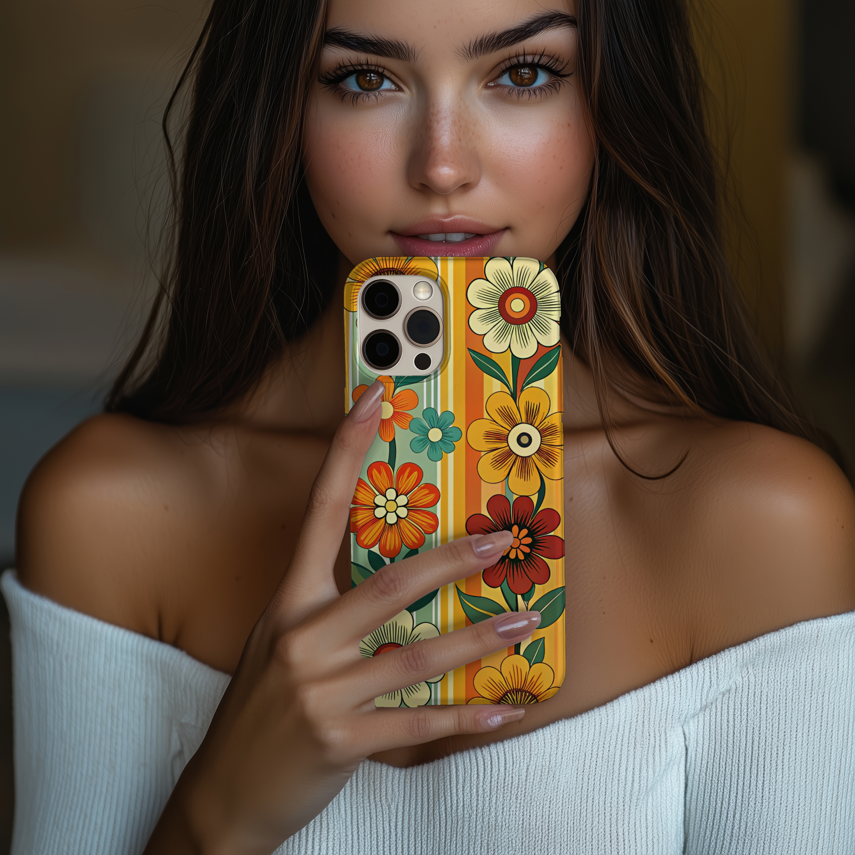 Vintage Design Colorful Floral Tough iPhone Samsung Case