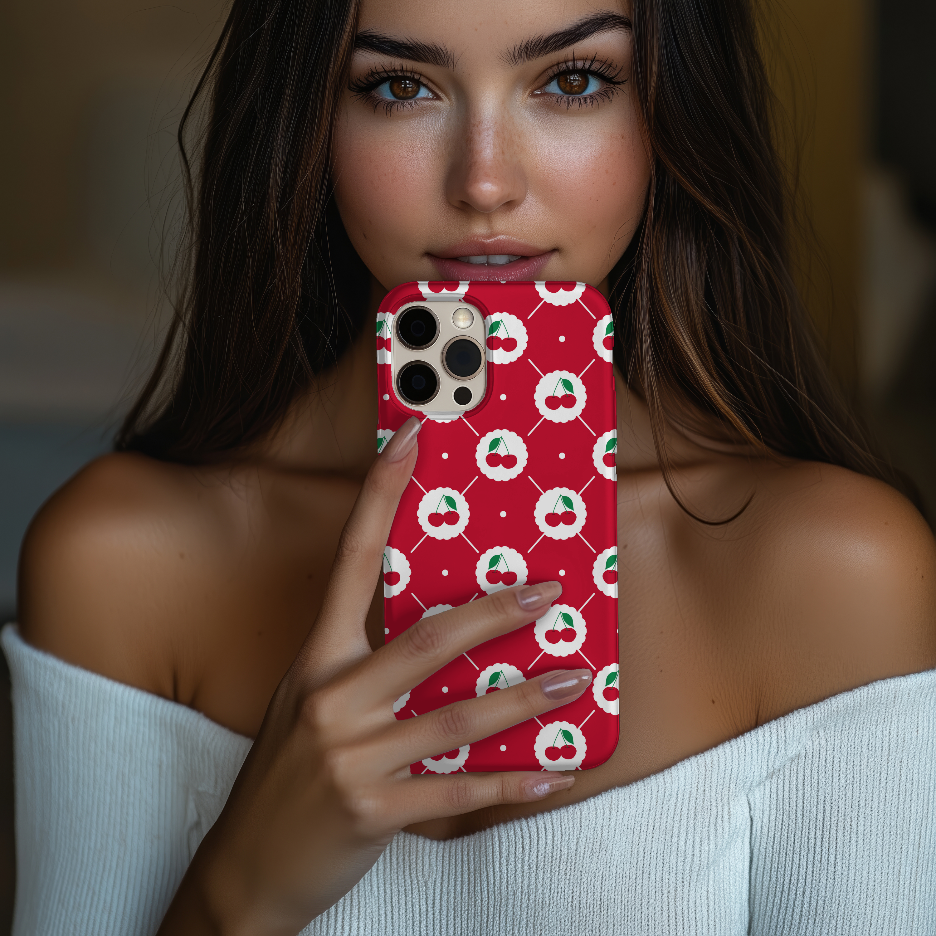 Cherry Blossom Red Tough iPhone Samsung Case Festive Protection for Floral Lovers