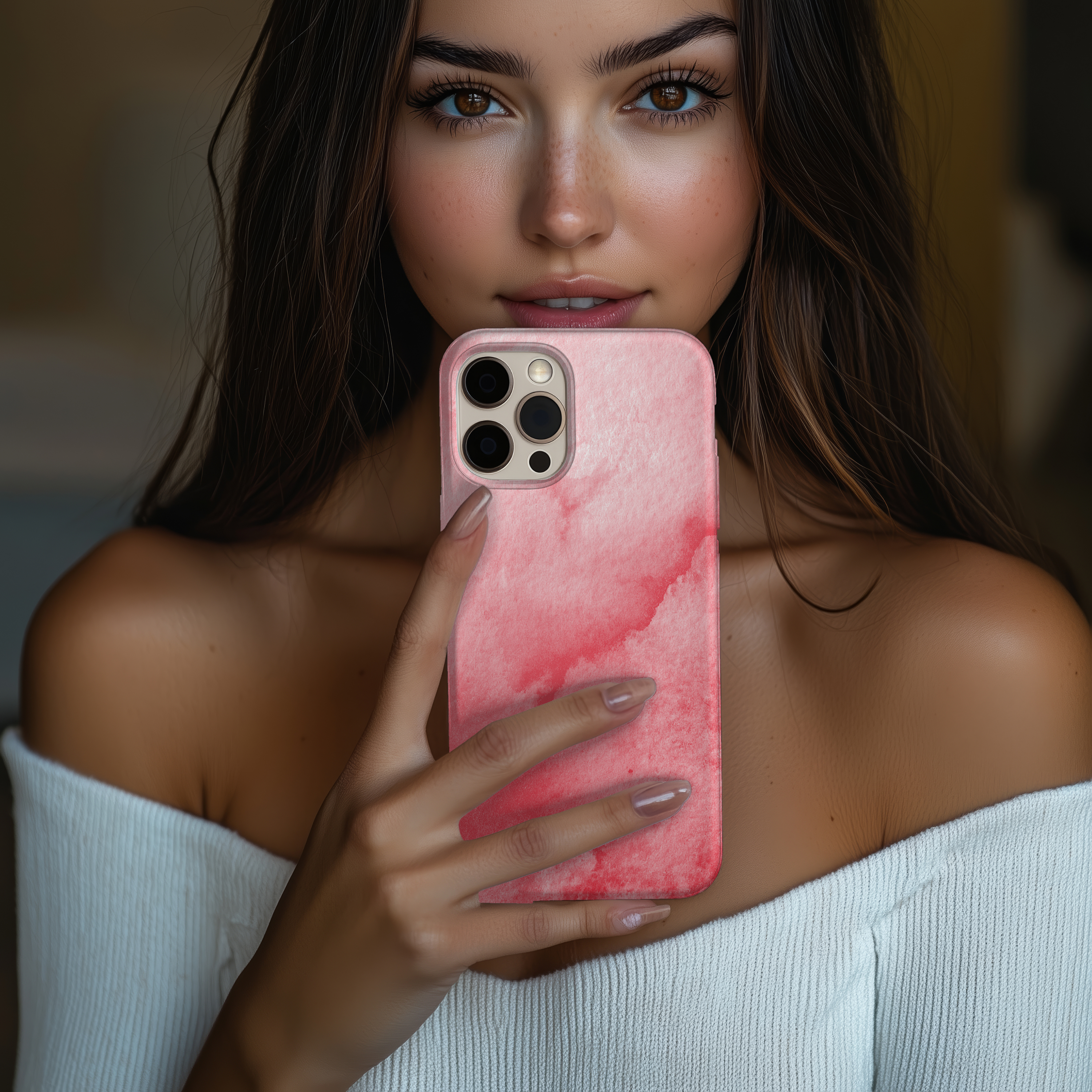 Stylish Watercolor Design Tough iPhone Samsung Case Durable Phone Protector Trendy Case for Girls Unique Phone Accessories