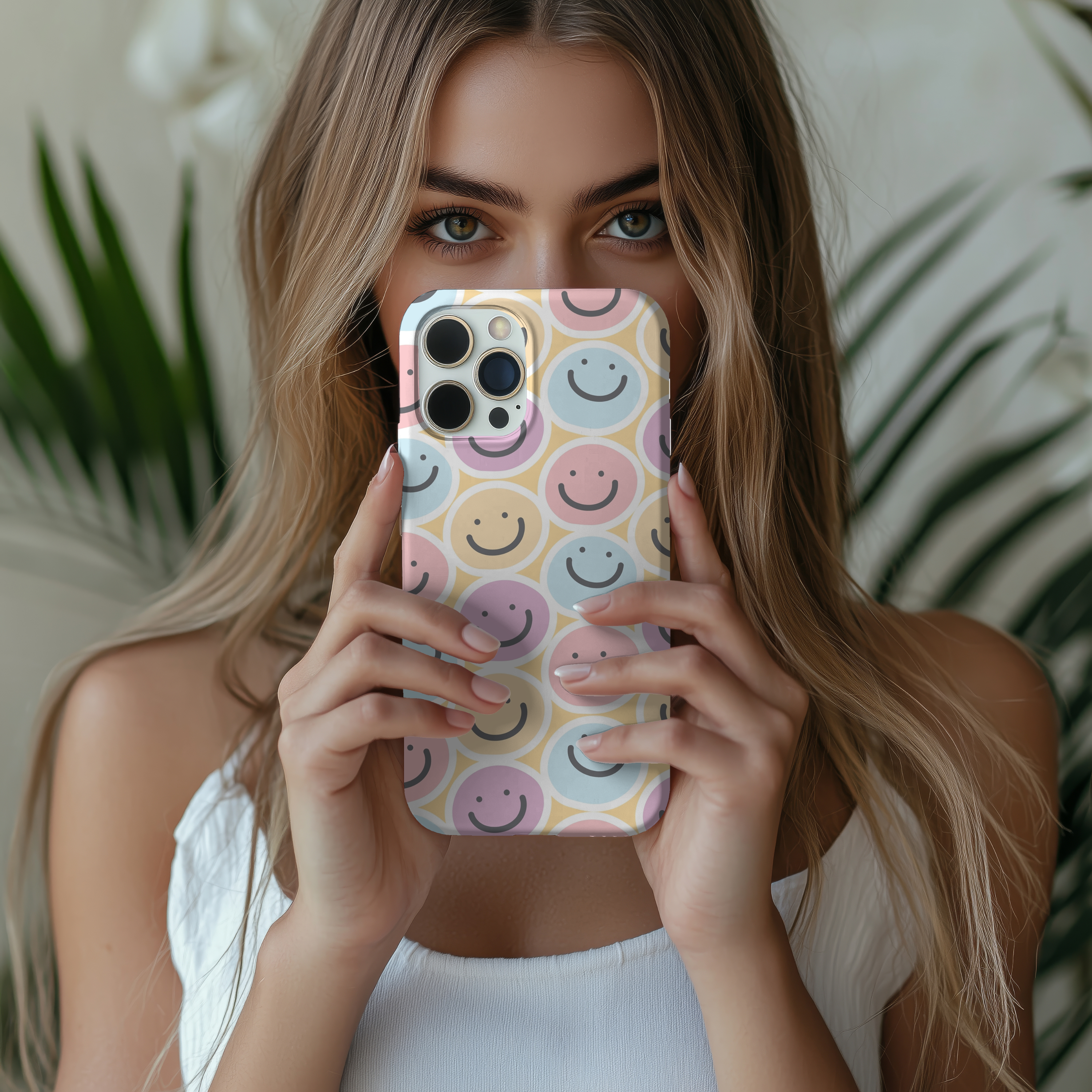 Pastel Happy Faces Tough Phone Case Colorful Smiley Design for Positive Vibes