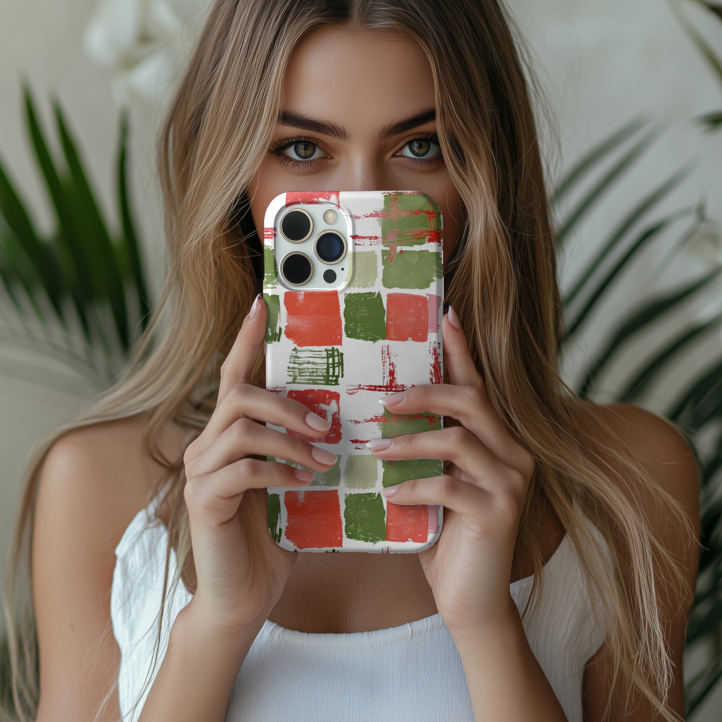 Festive Colorful Plaid Tough iPhone Samsung Case Holiday Vibe Durable Protection