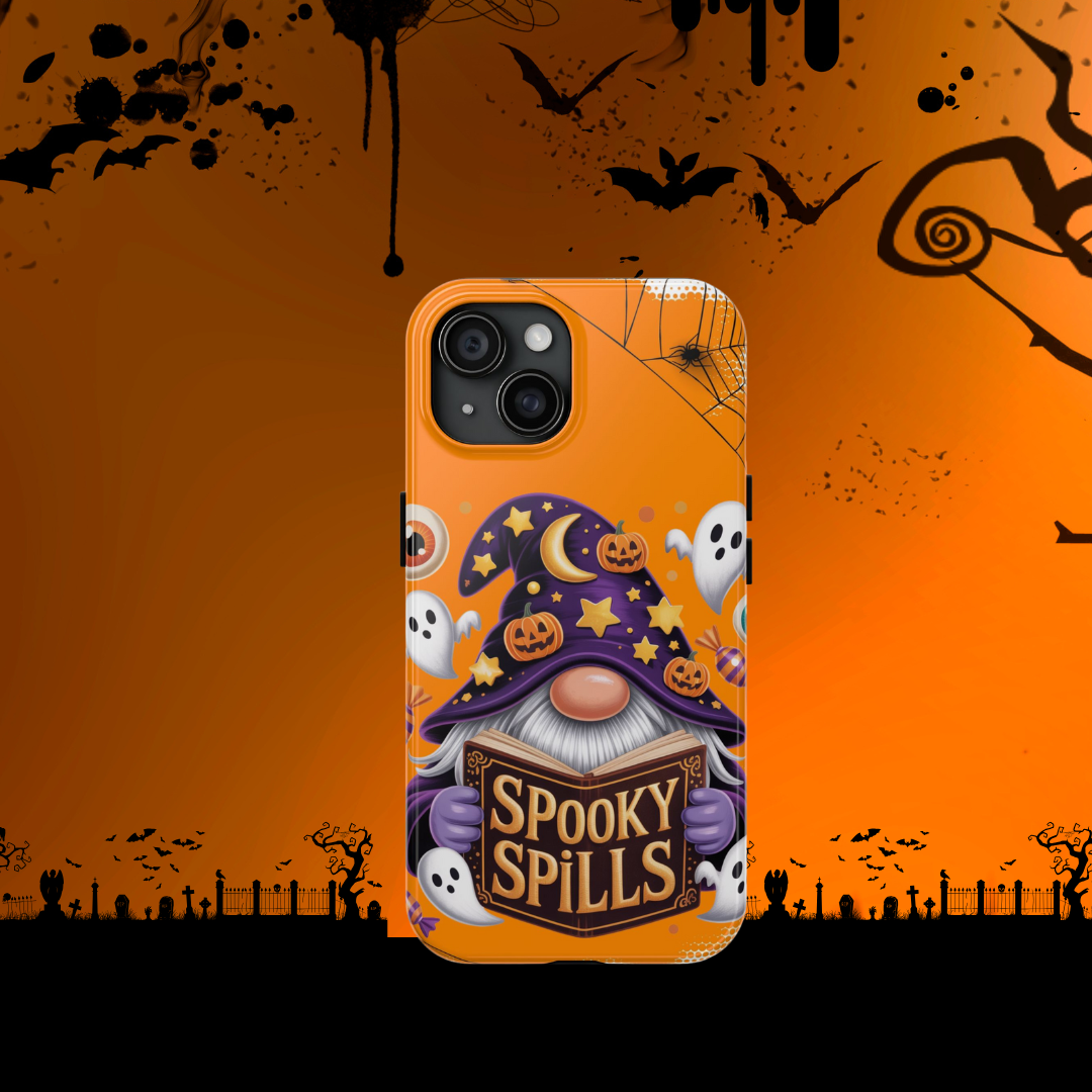 Spooky Gnome Phone Case | Tough & Durable for Halloween, Cute Ghosts, Gnome Lover, Fall Decor, Unique Gift