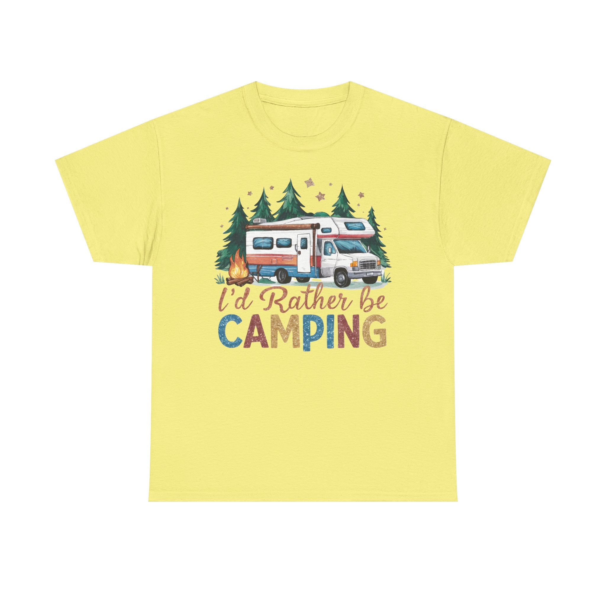 I'd Rather Be Camping Heavy Cotton Tee Perfect for Outdoor Lovers T-Shirt