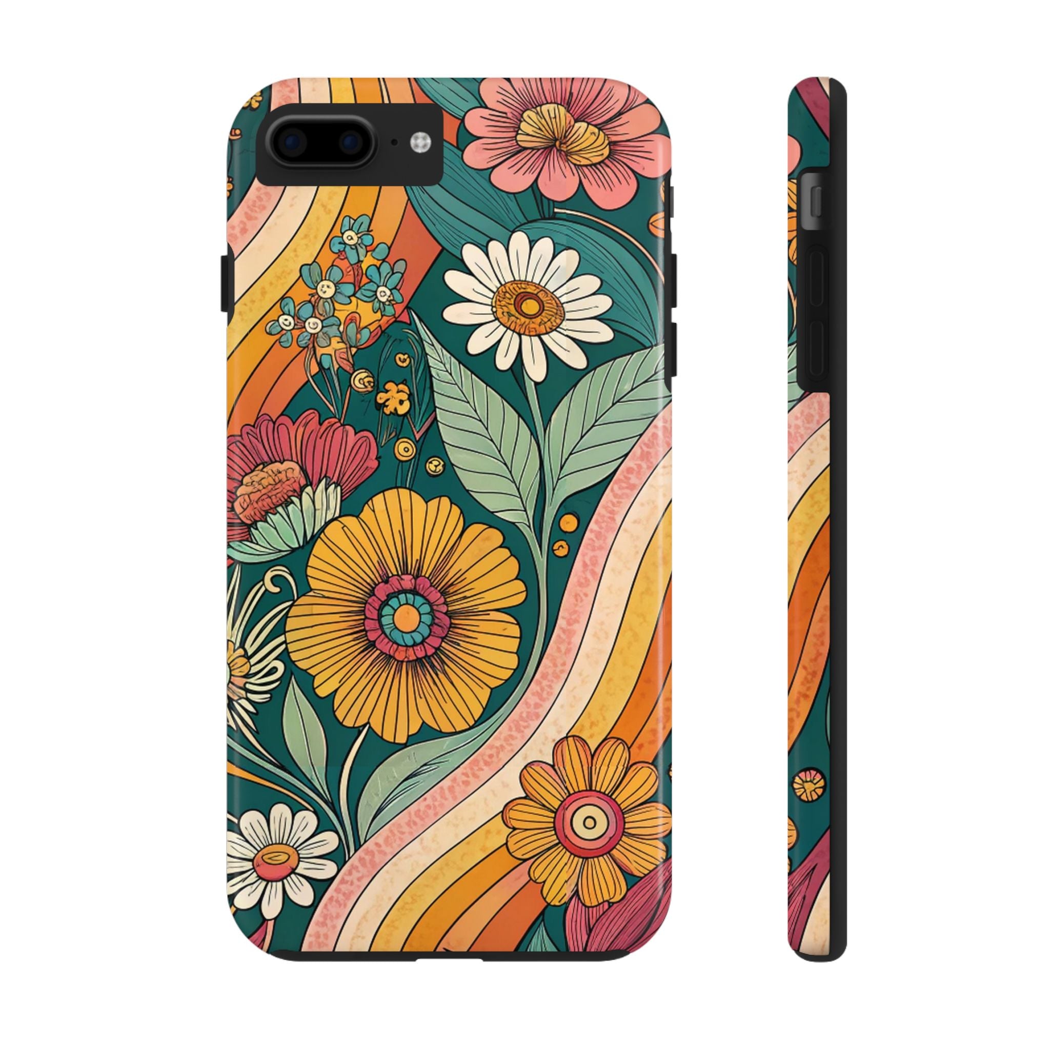 Boho Floral Tough Impact Resistant Phone Case Vibrant Flower Design for Protection iPhone Samsung Cover