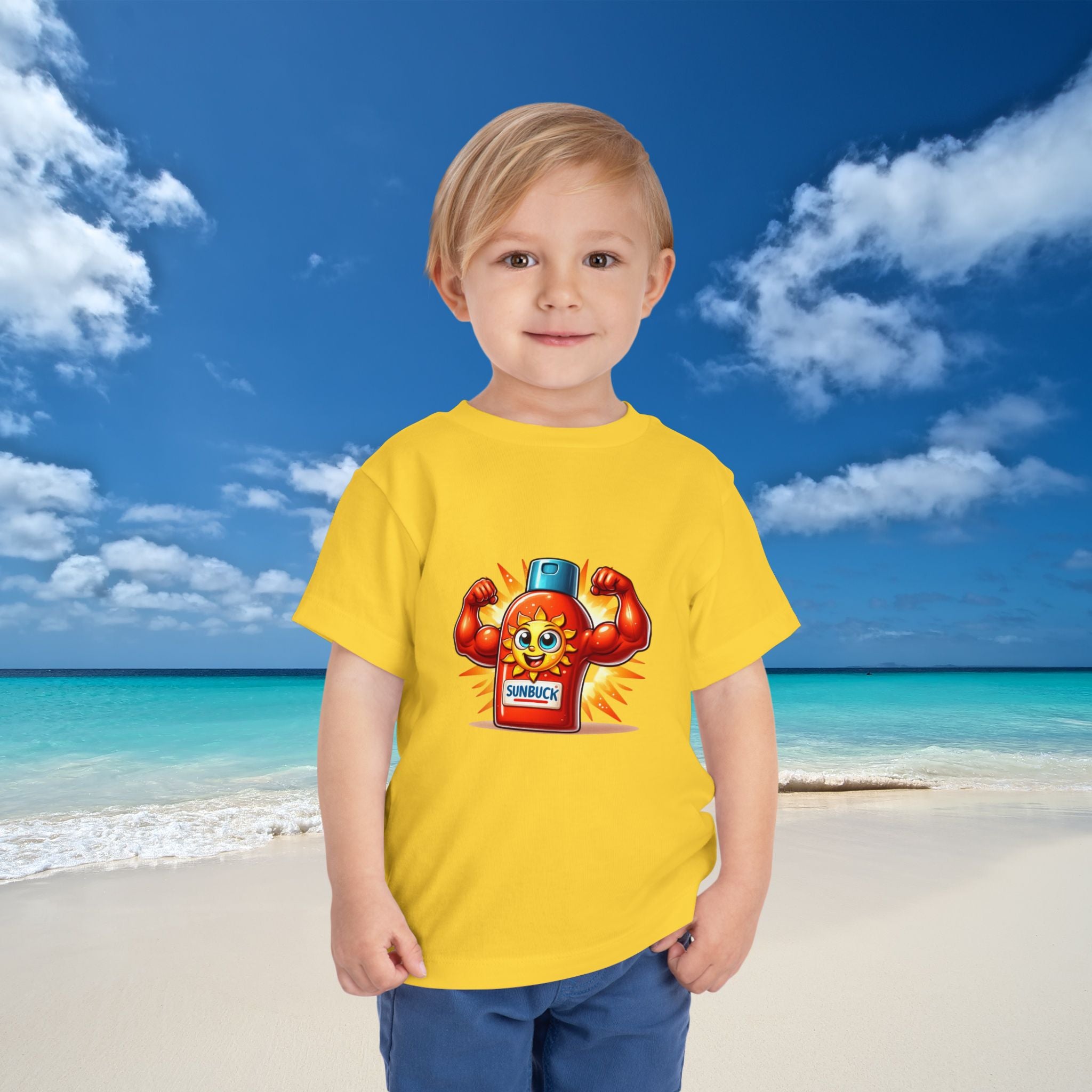 Sunblock Hero Toddler Tee Fun Summer Shirt for Little Ones