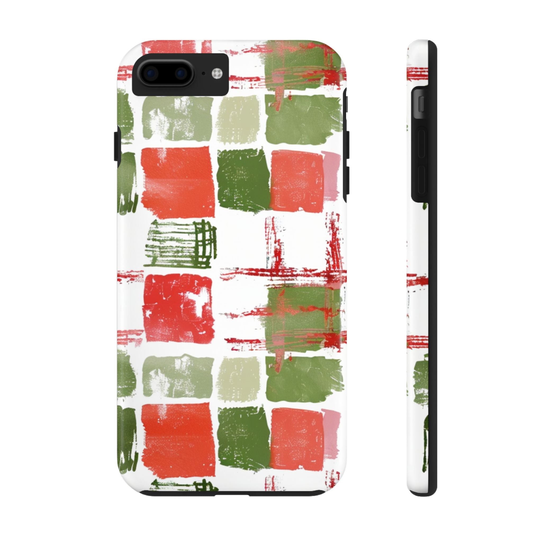 Festive Colorful Plaid Tough iPhone Samsung Case Holiday Vibe Durable Protection