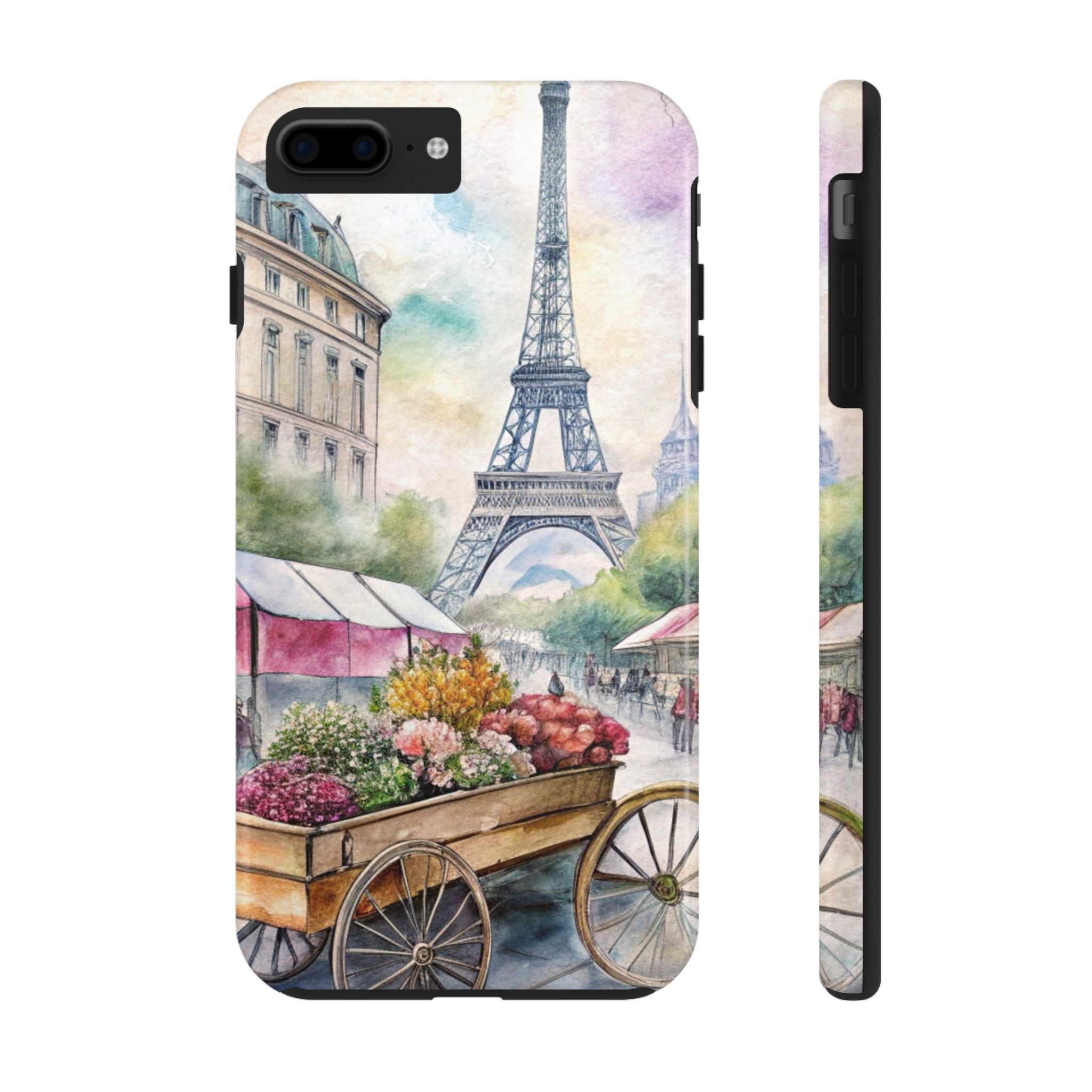 Parisian Floral Tough iPhone Samsung Case with Eiffel Tower Design
