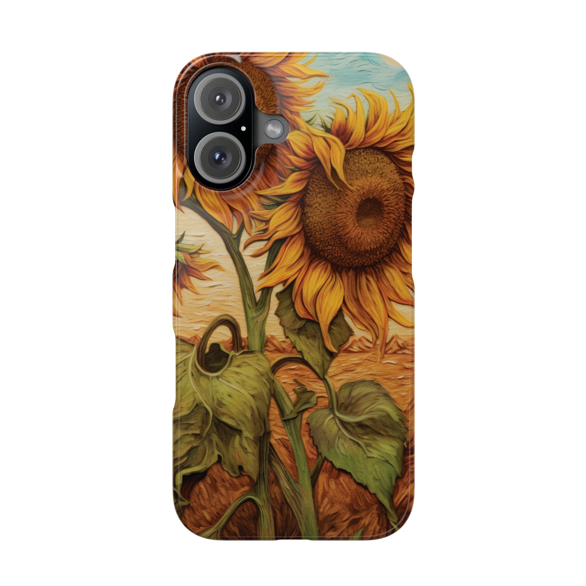 Sunflower Slim Case Artistic Van Gogh Inspired Phone Cover for Nature Lovers