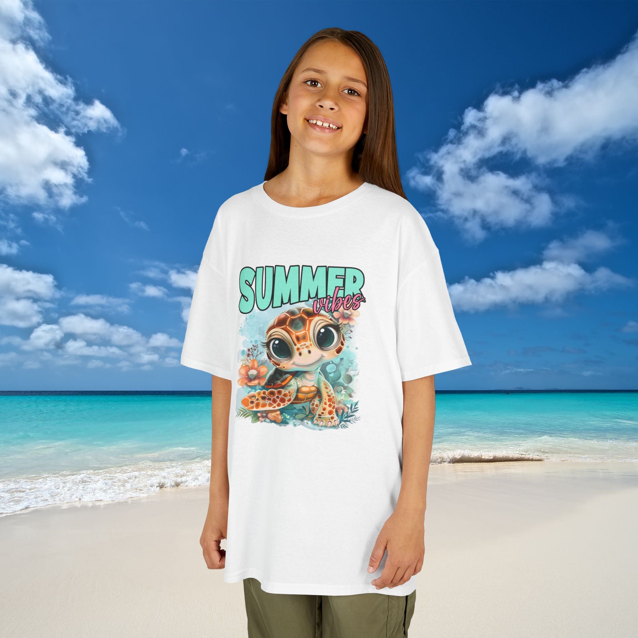 Kids Summer Sea Turtle Tee Fun & Colorful Beach Vibes Playful Summer Graphic T-Shirt