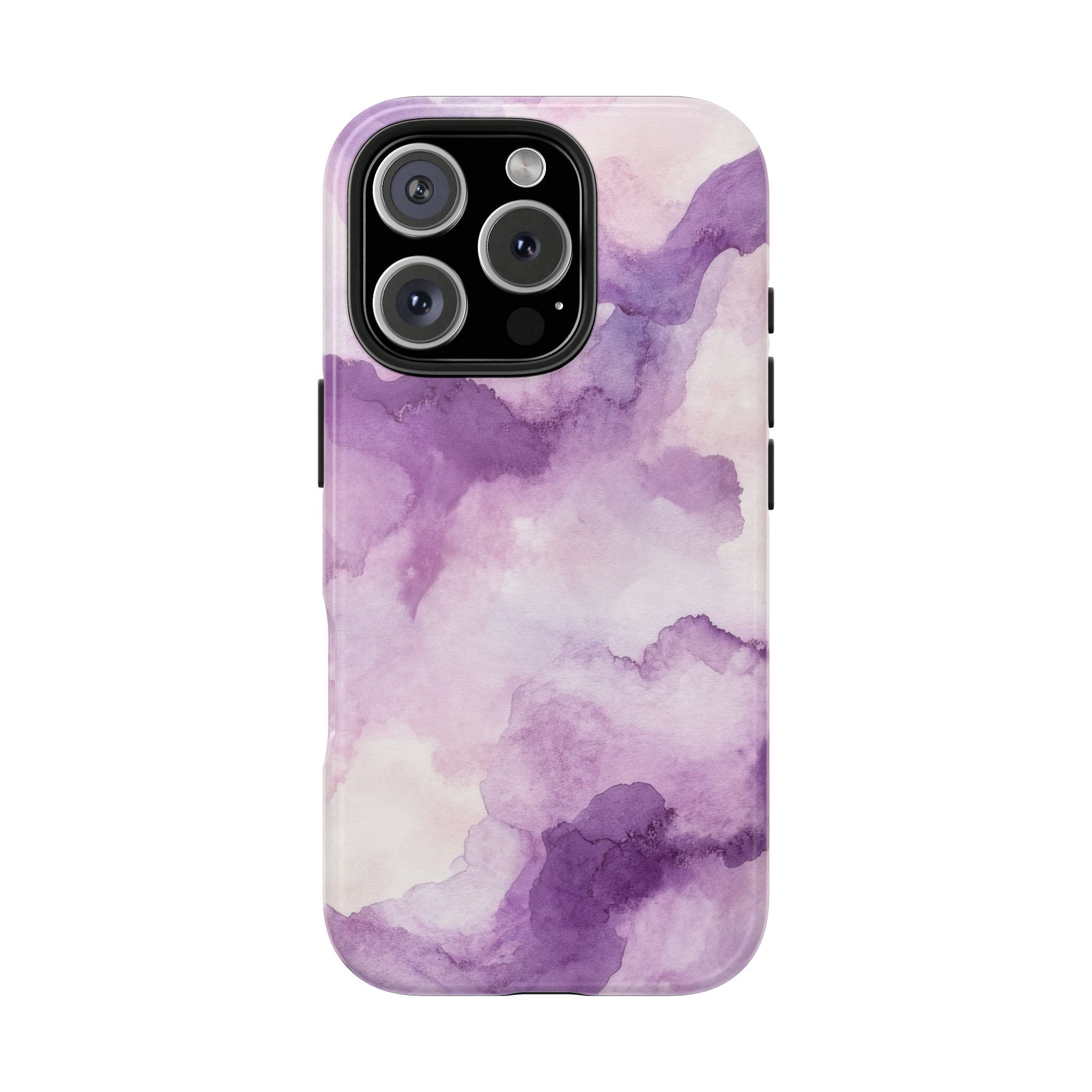 Watercolor Purple Marble Look Tough Impact Resistant Phone Case Durable Protection with Artistic Design iPhone Samsung Cover