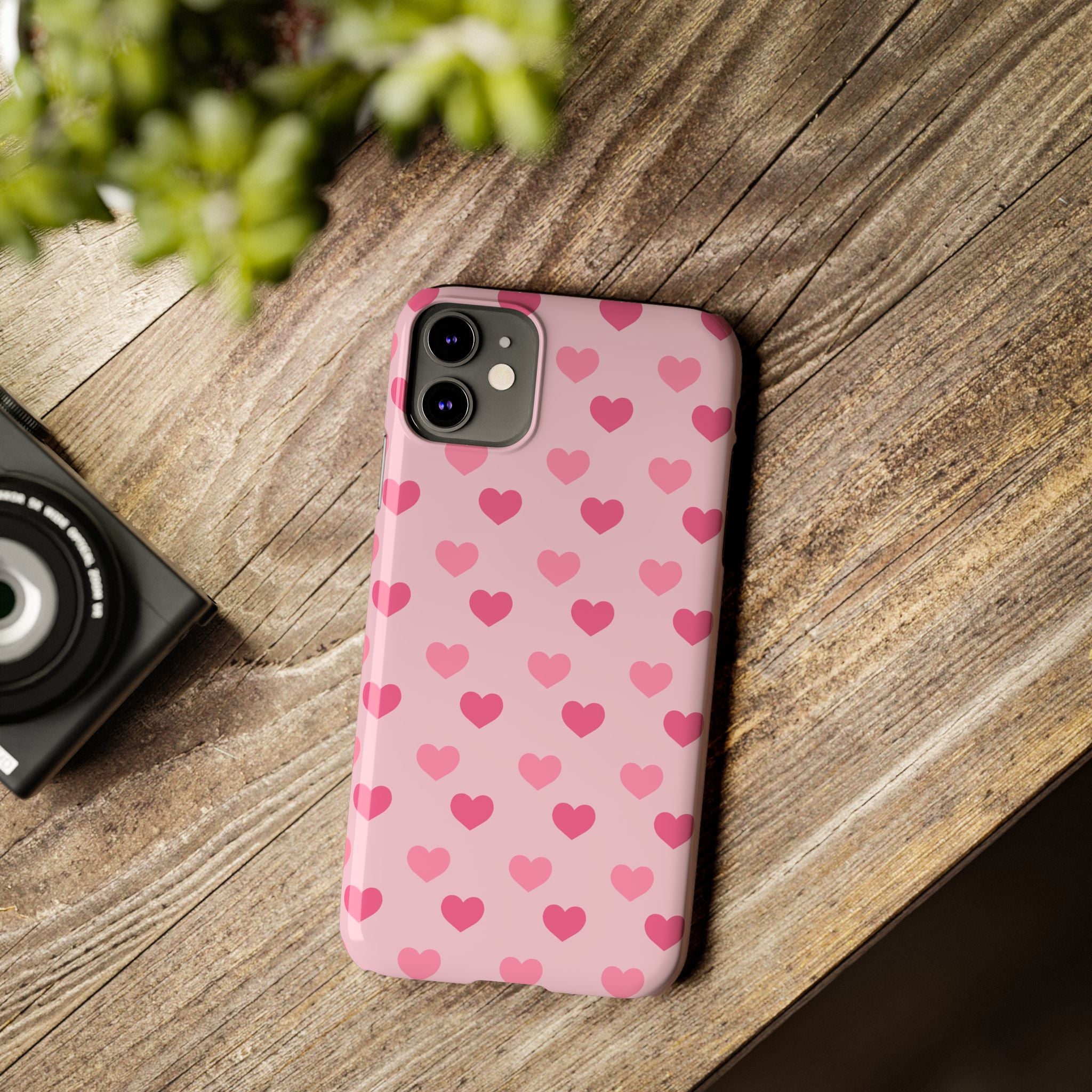 Pink Hearts Slim Phone Case