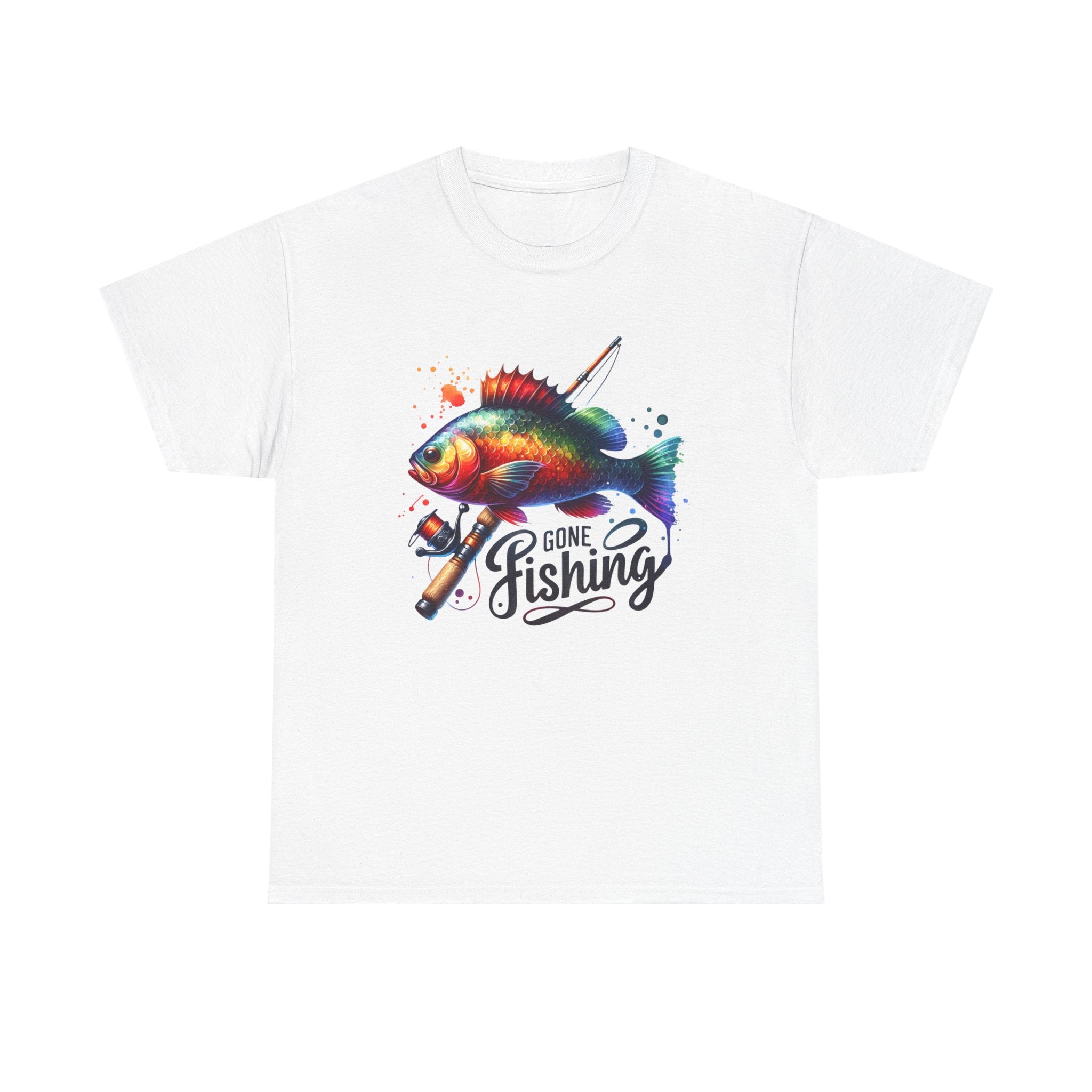 Gone Fishing Heavy Cotton Tee Perfect for Anglers and Outdoor Lovers