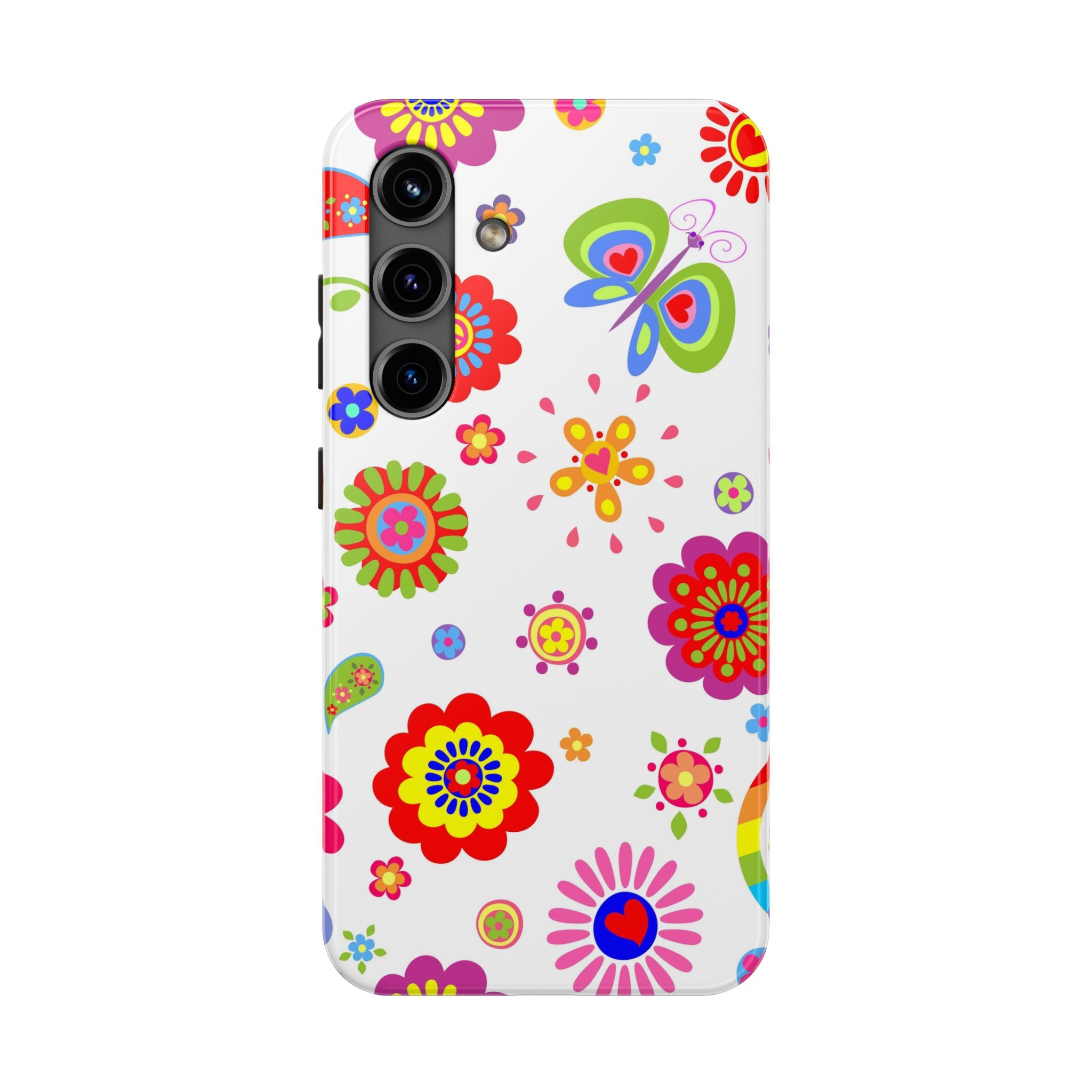 Beautiful Colorful Butterfly And Daisies Phone Case