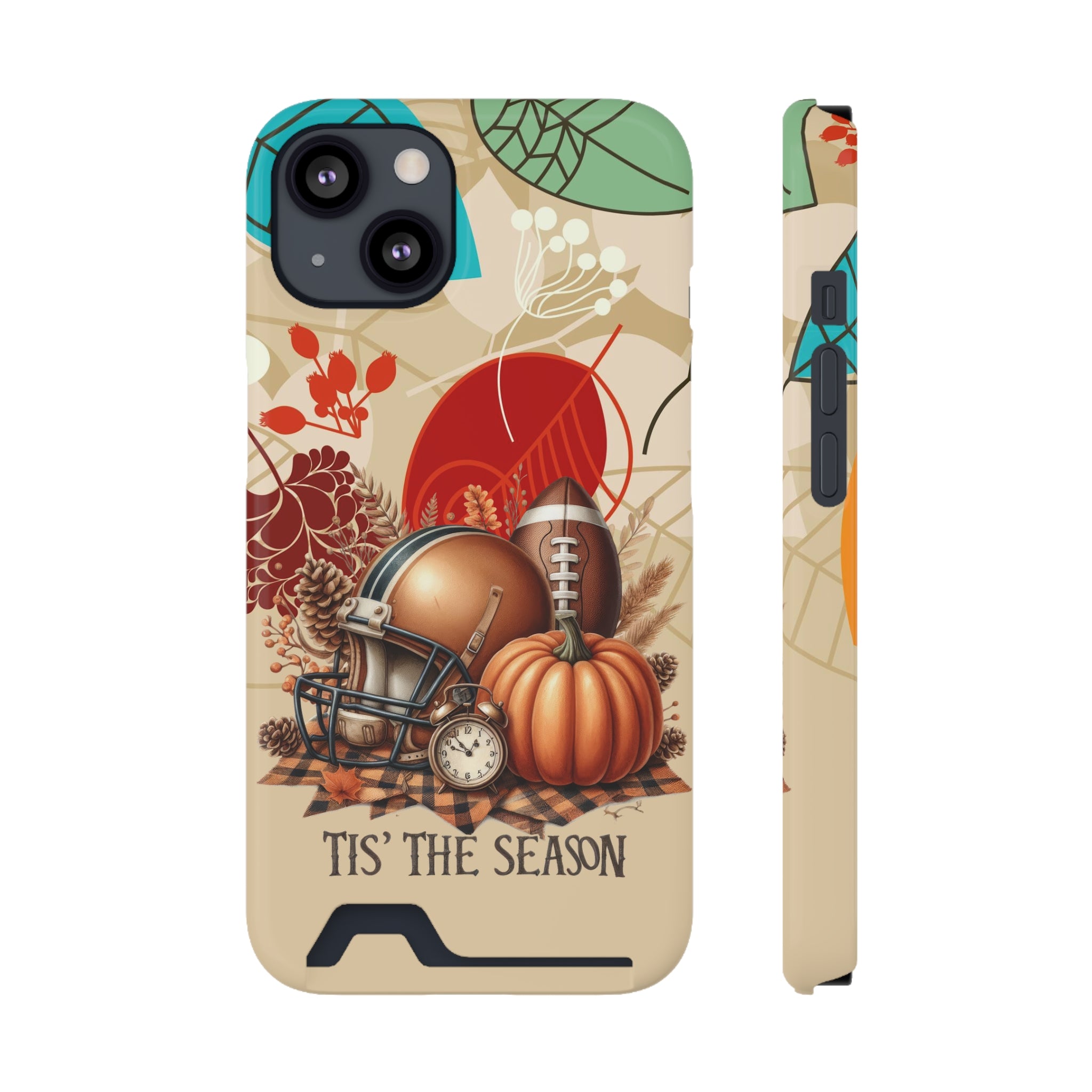 Fall Vibes Phone Case with Card Holder - 'Tis the Season Design
