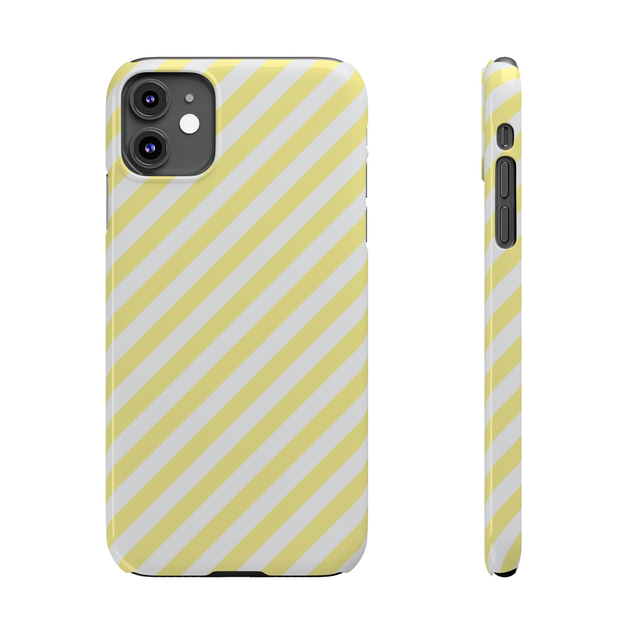 Yellow & White Stripe Slim Phone Case