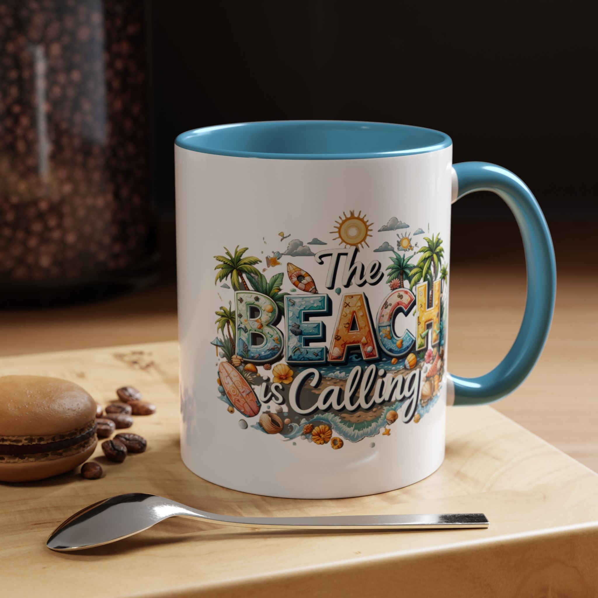 Beach Vibes Beach Is Calling Accent Coffee Mug Perfect for Ocean Lovers