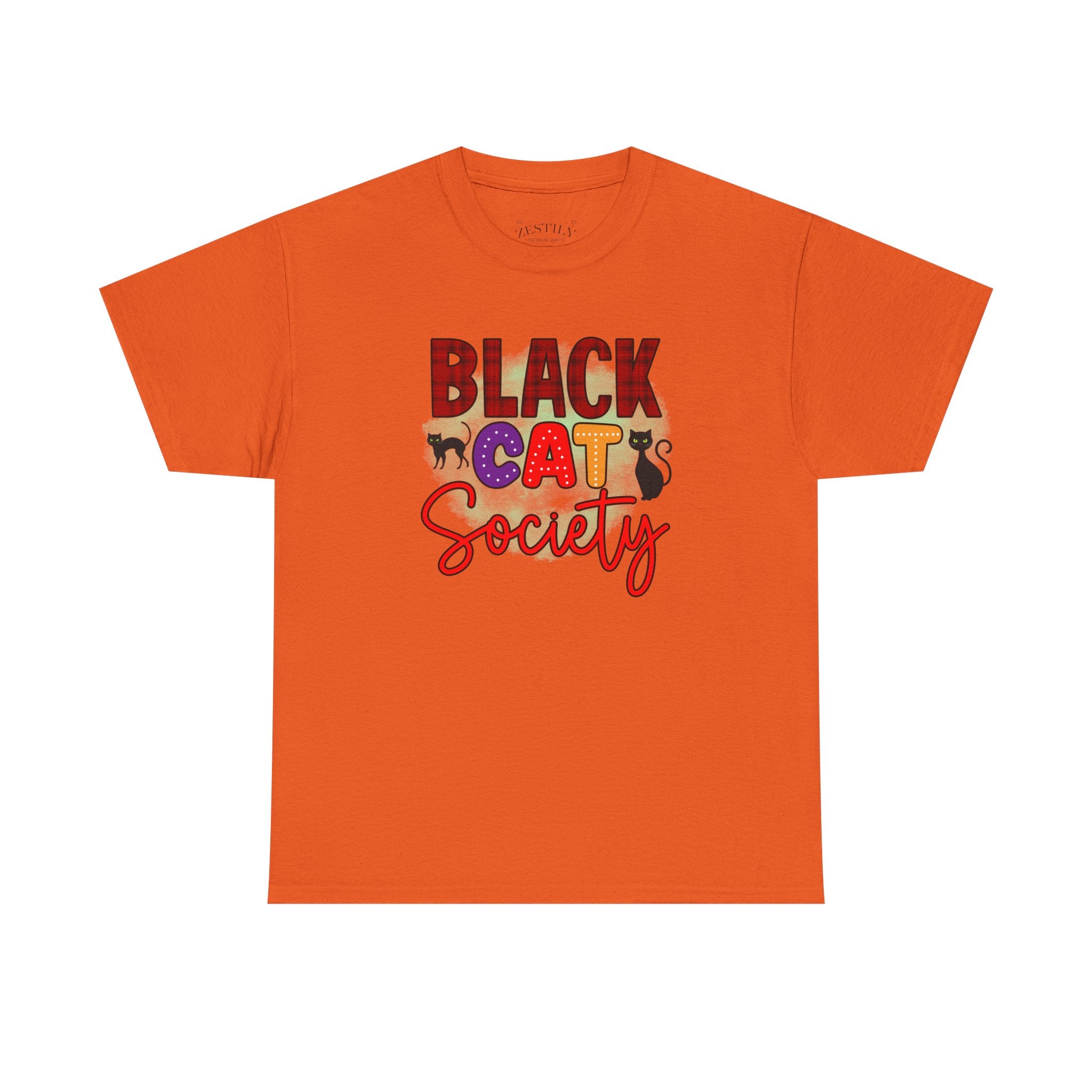 Black Cat Society Tee, Cat Lover Shirt, Halloween Apparel, Pet Parent Gift, Graphic Tee, Cute Cat T-Shirt