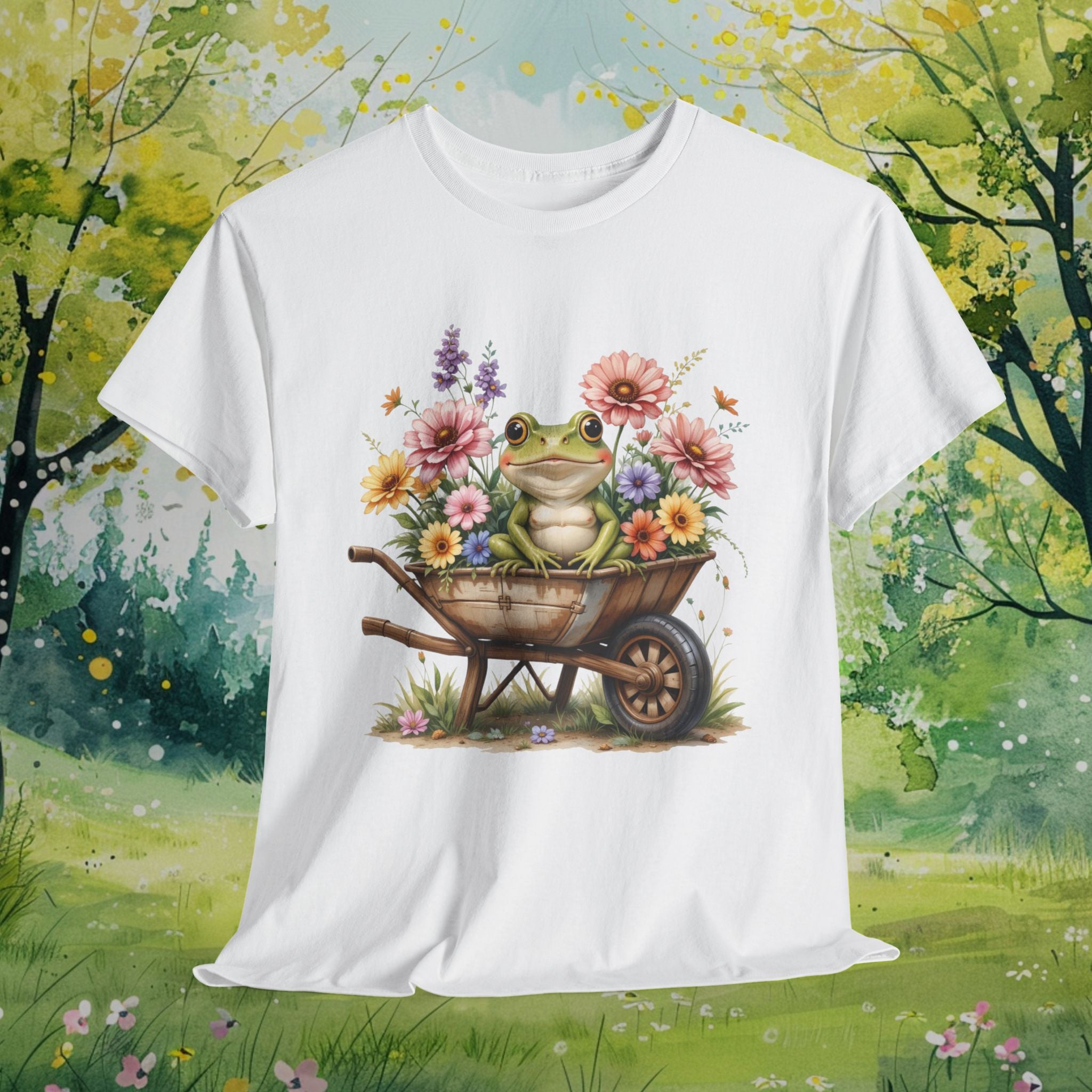 Garden Frog Floral Heavy Cotton Tee