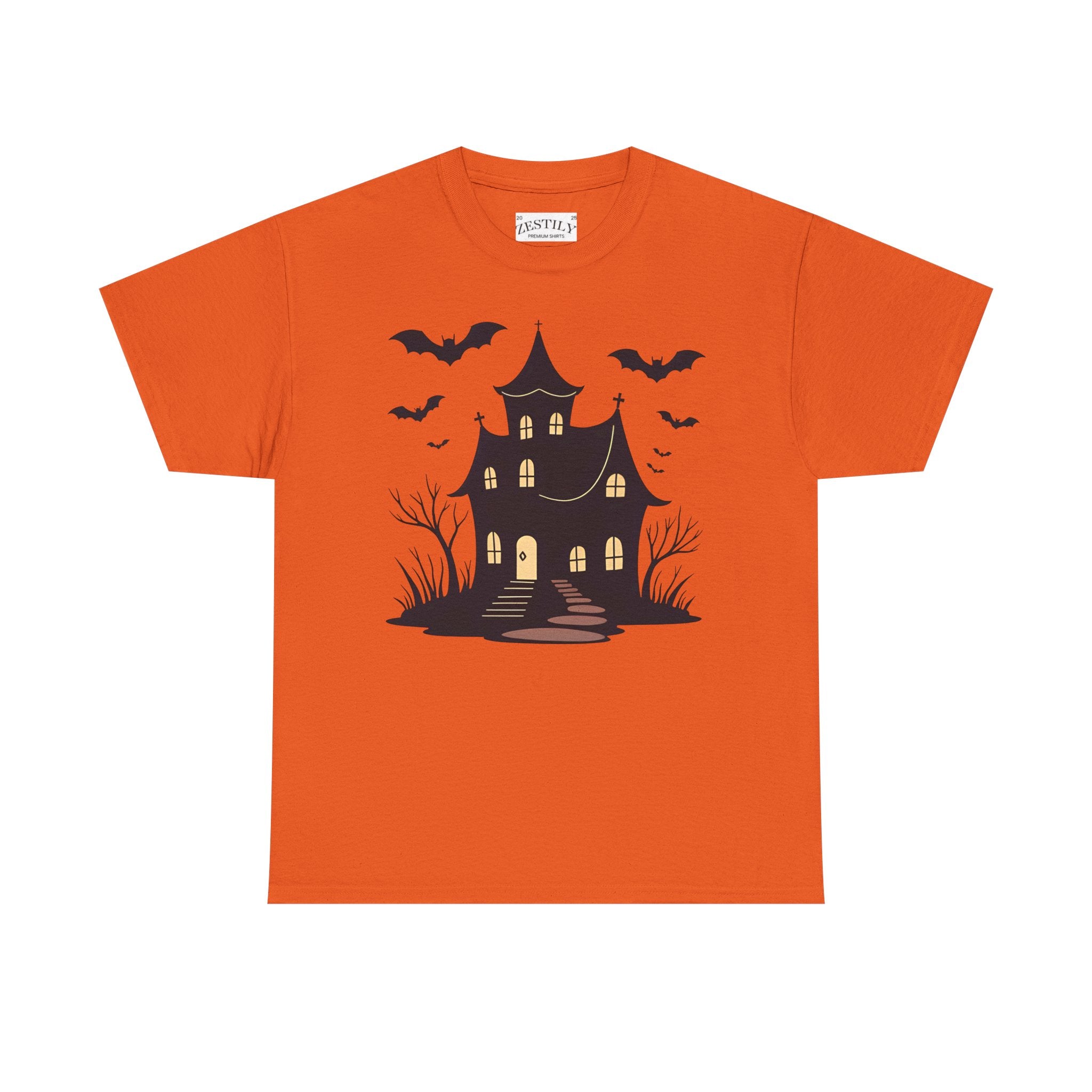 Spooky Haunted House Tee, Halloween T-Shirt, Halloween Shirt, Bats Graphic Tee, Ghosts and Ghouls Apparel