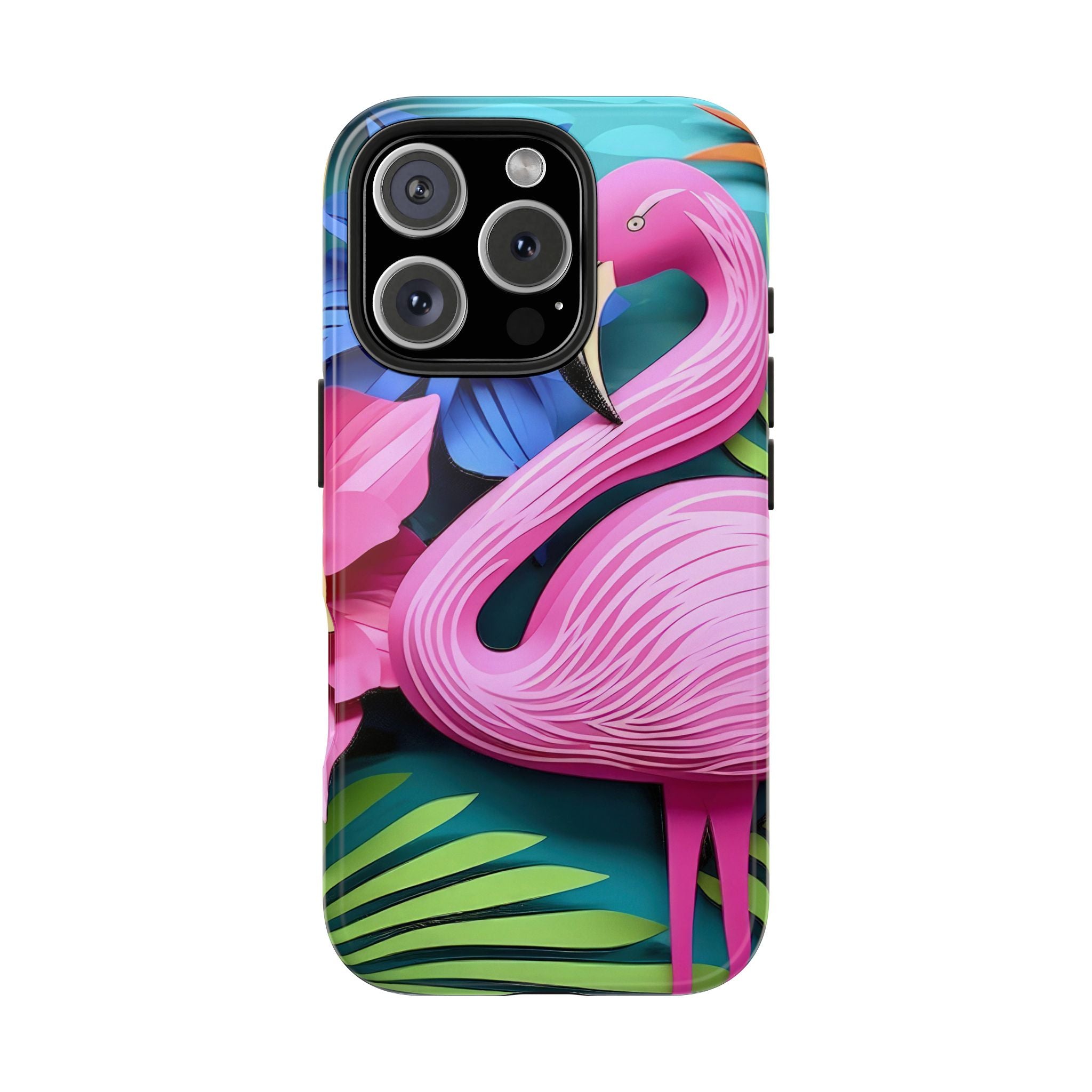Pink Flamingo Floral Tough Mobile Phone Case