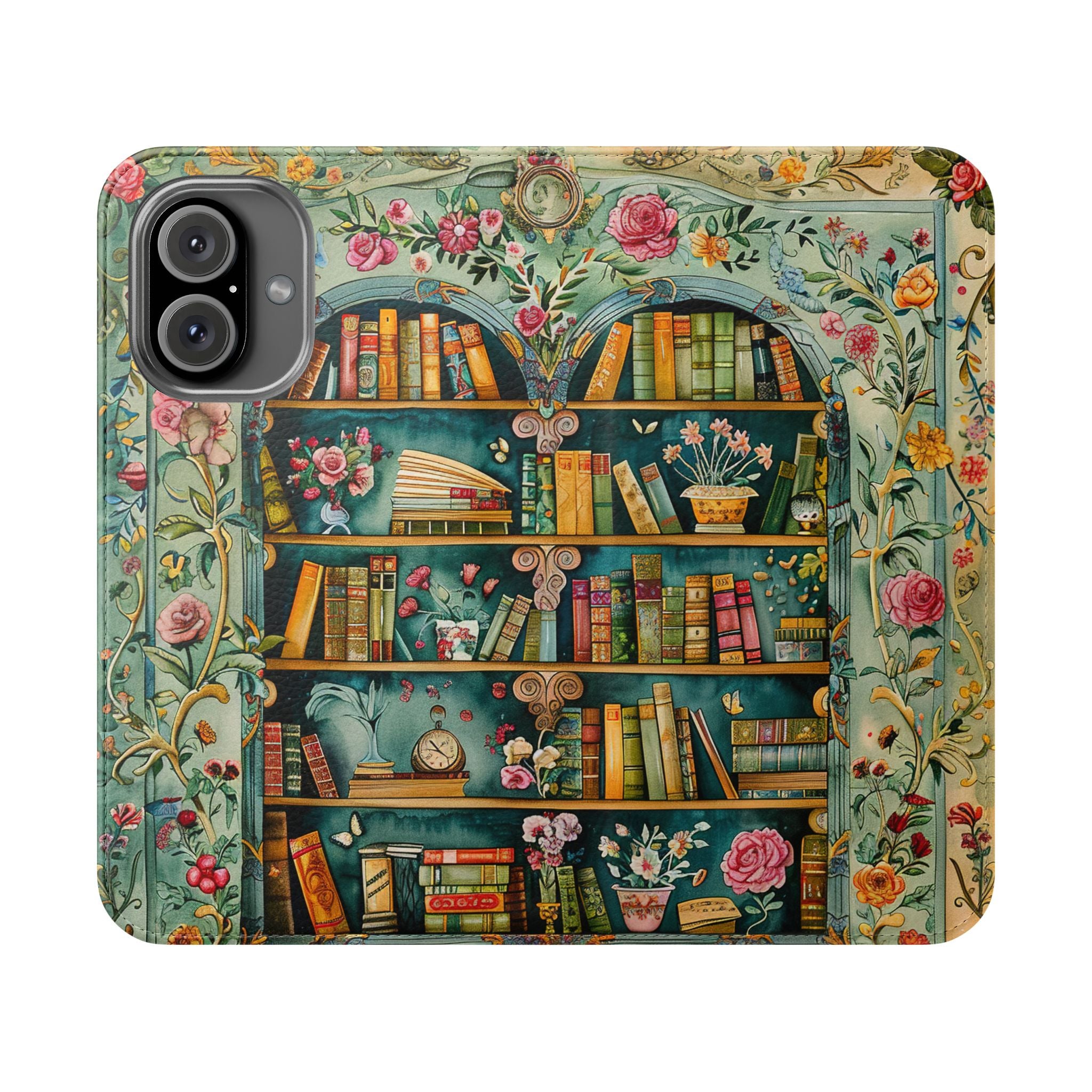 Bookshelf Flip Mobile Phone Case