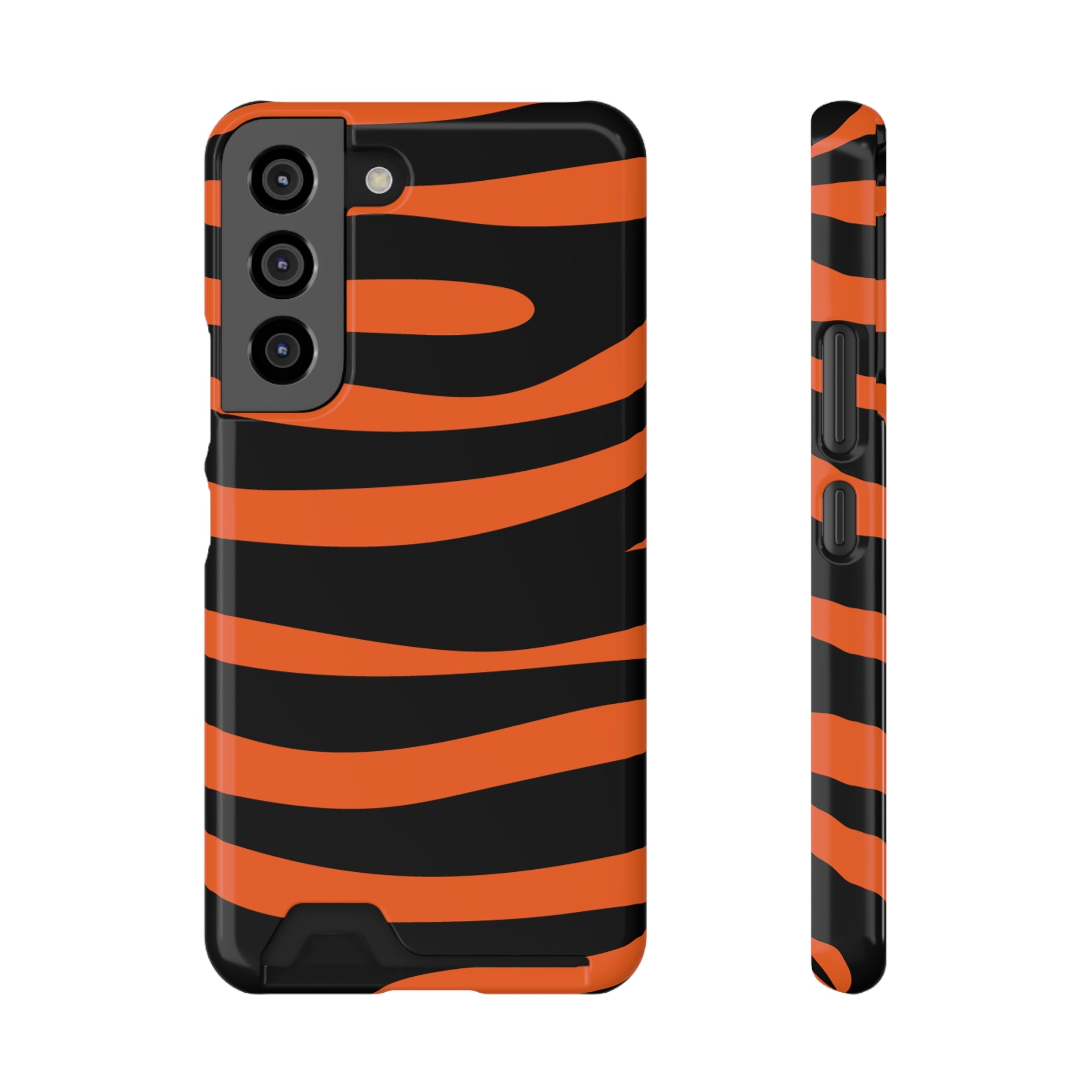 Bold Tiger Stripe Phone Case with Card Holder | Trendy Accessories for Animal Lovers