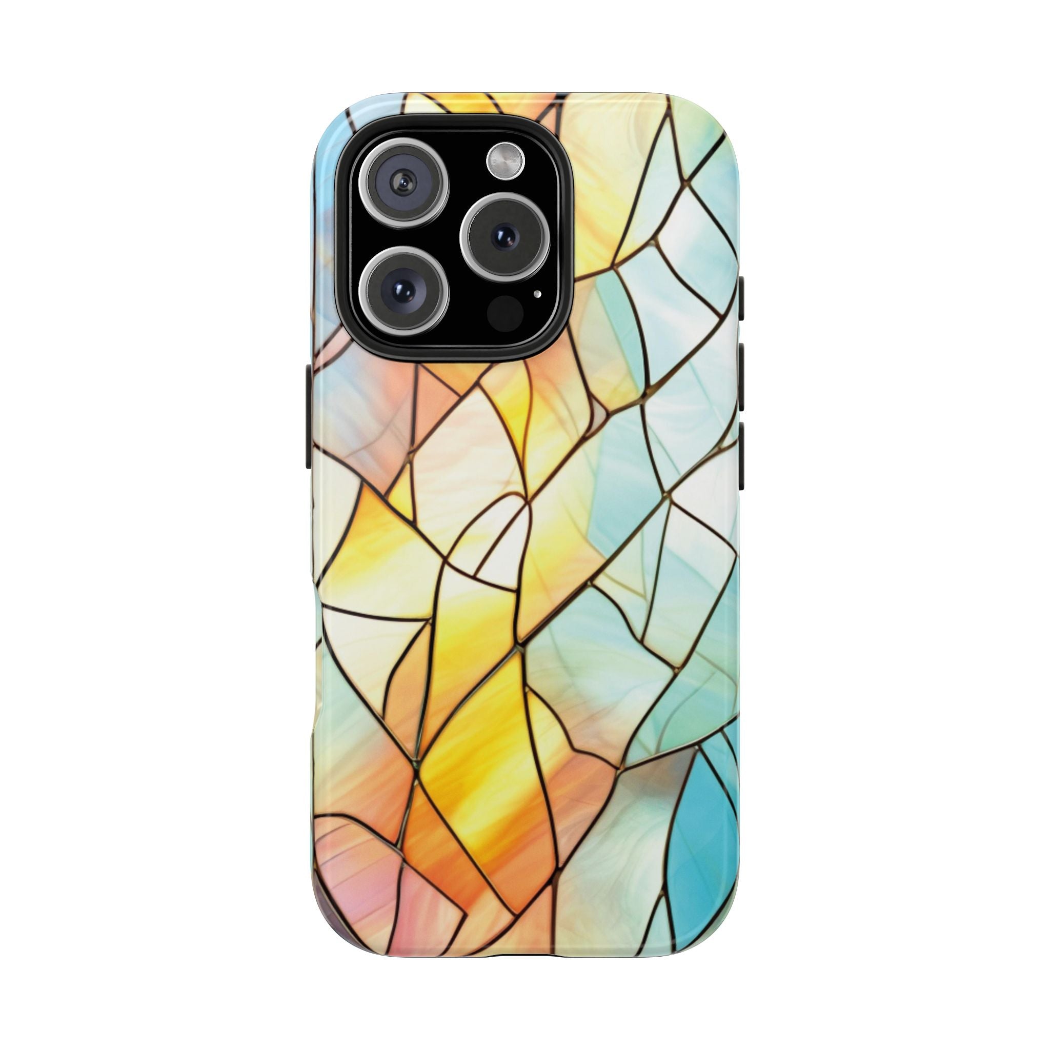 Yellow & Blue Stained Glass Tough Mobile Phone Case