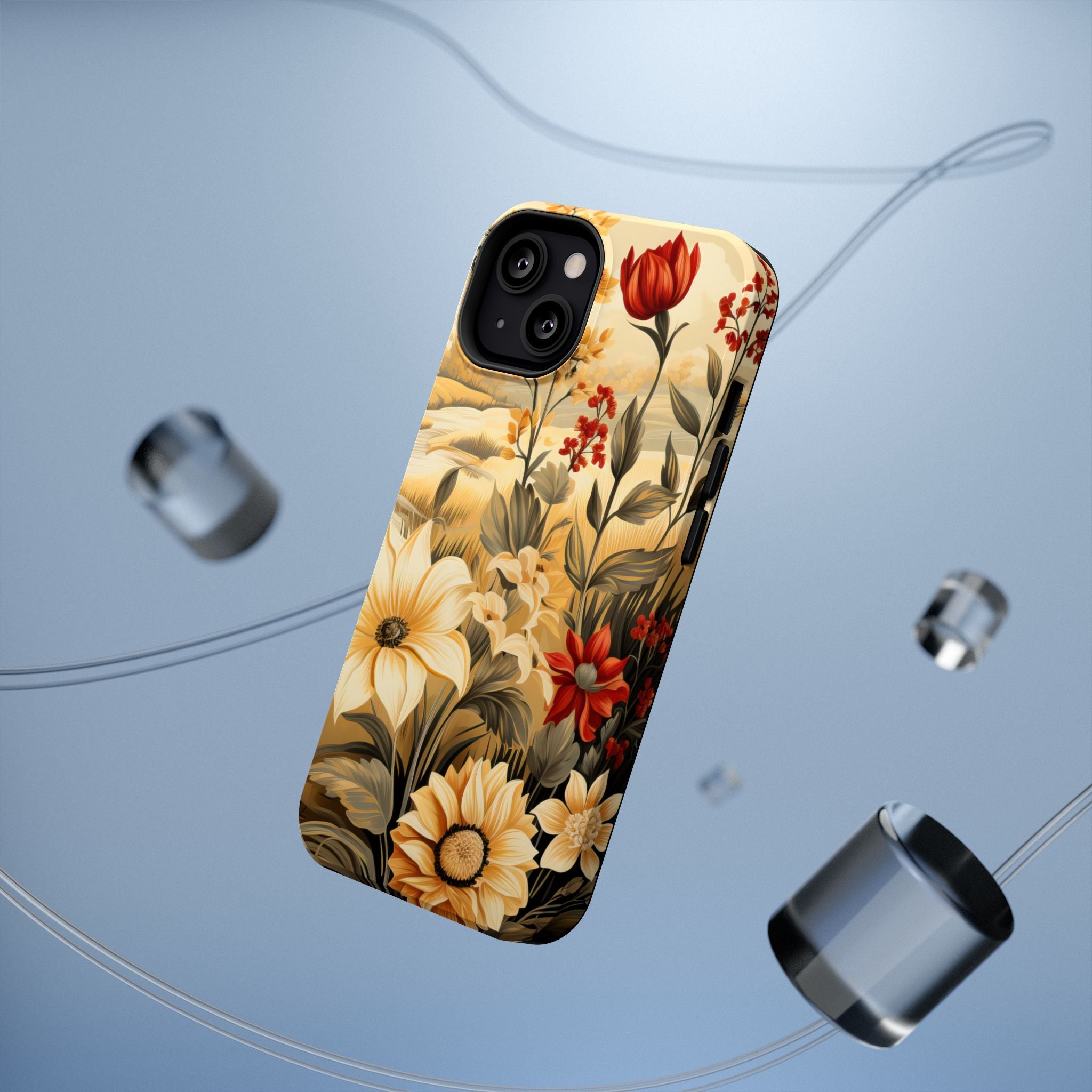Floral Impact-Resistant Case